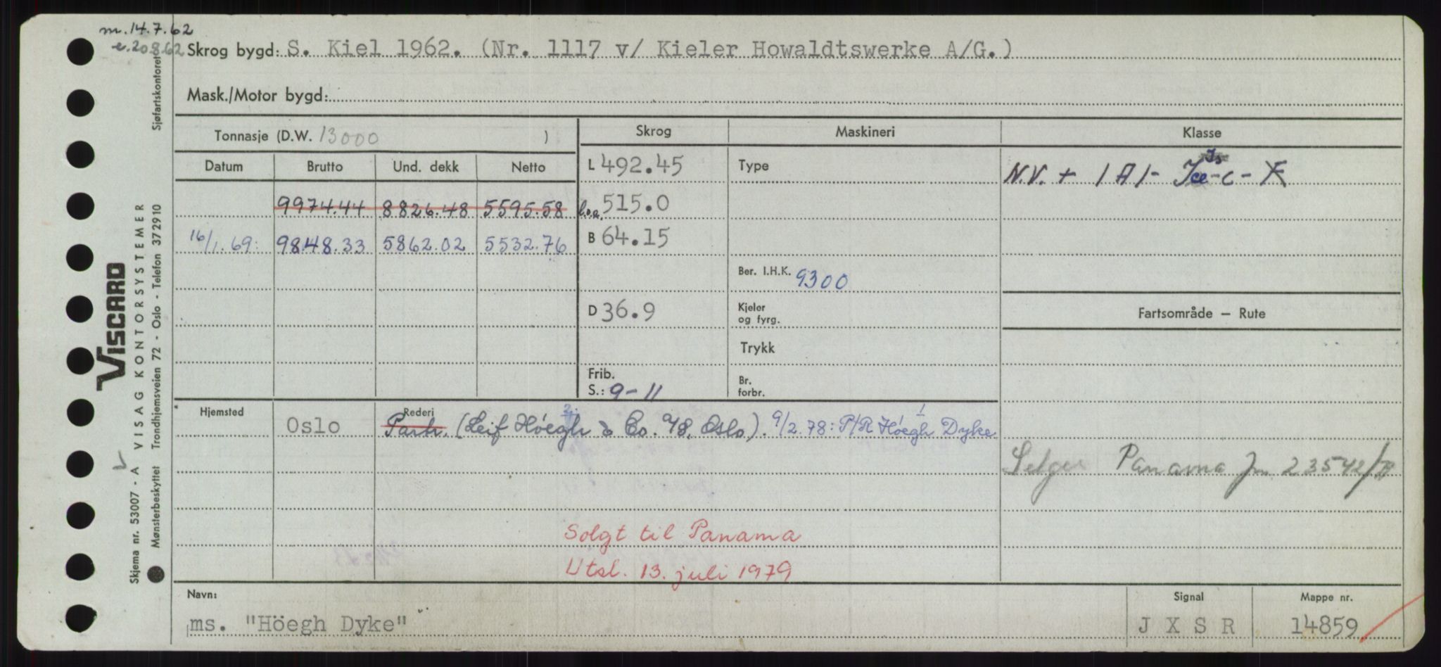 Sjøfartsdirektoratet med forløpere, Skipsmålingen, RA/S-1627/H/Hd/L0017: Fartøy, Holi-Hå, p. 307