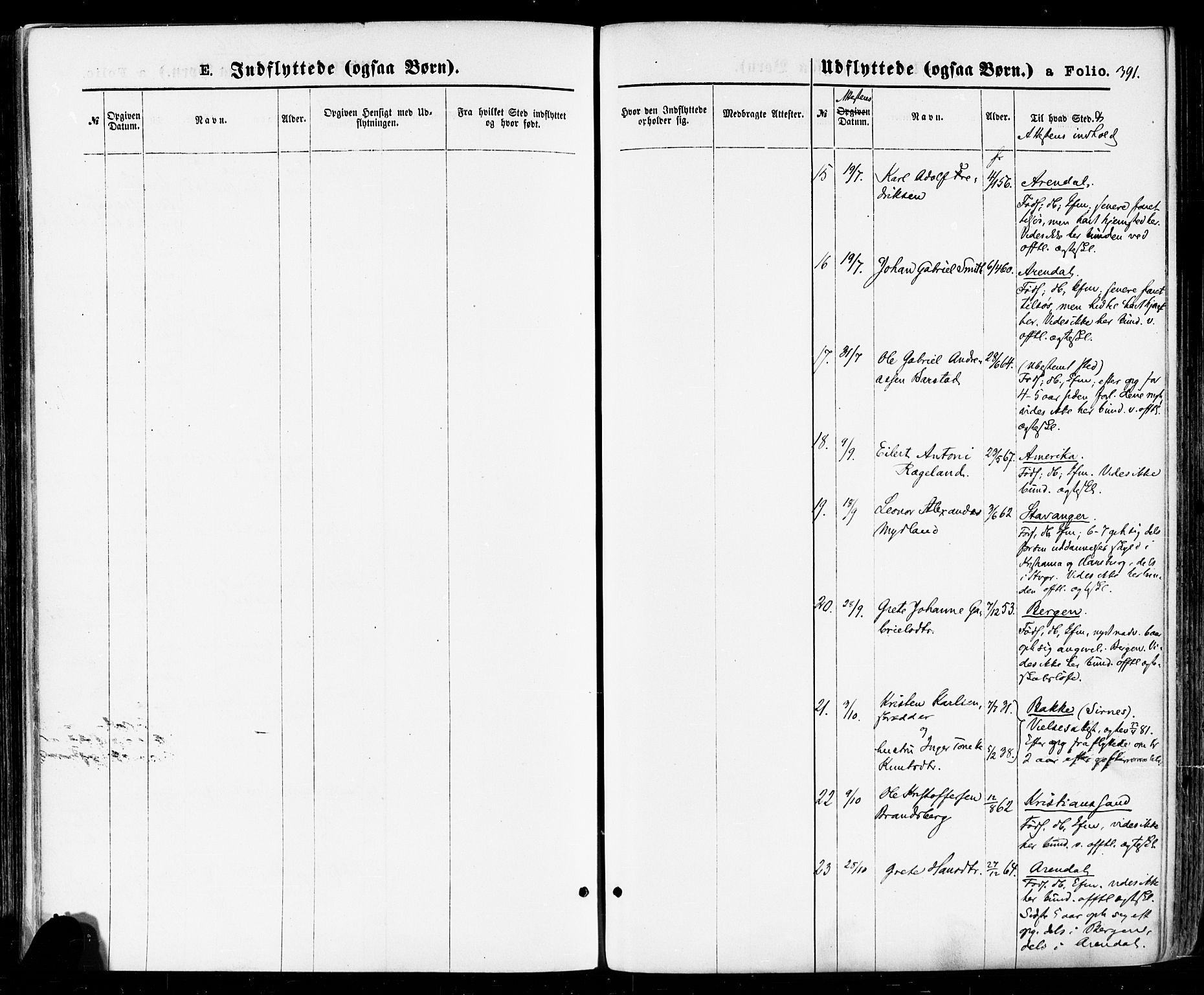 Sokndal sokneprestkontor, AV/SAST-A-101808: Parish register (official) no. A 10, 1874-1886, p. 391