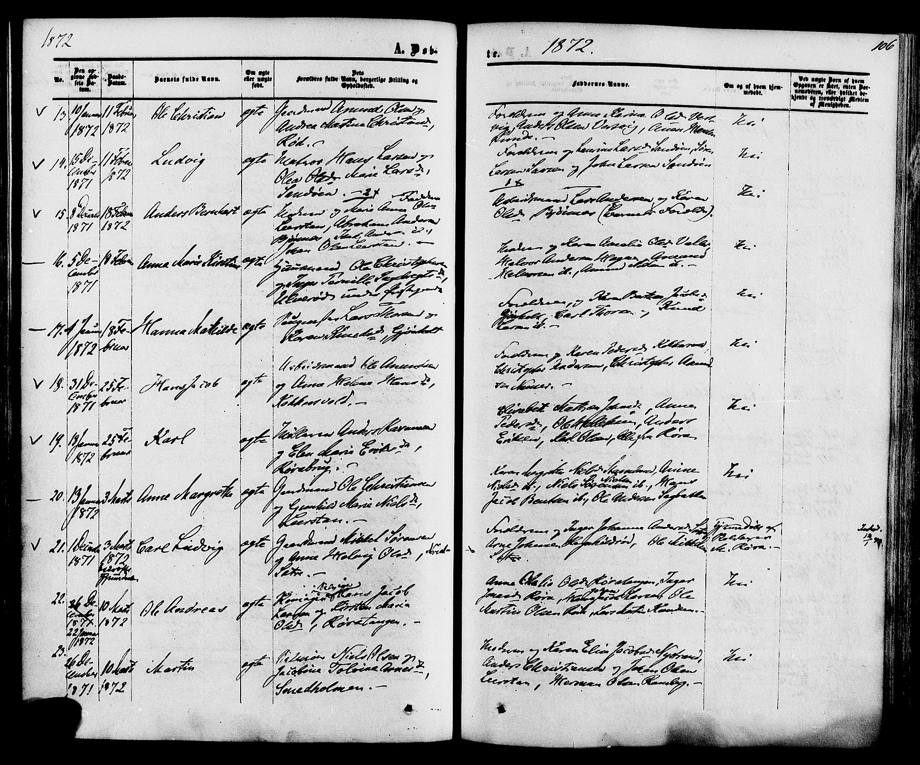Eidanger kirkebøker, SAKO/A-261/F/Fa/L0010: Parish register (official) no. 10, 1859-1874, p. 106