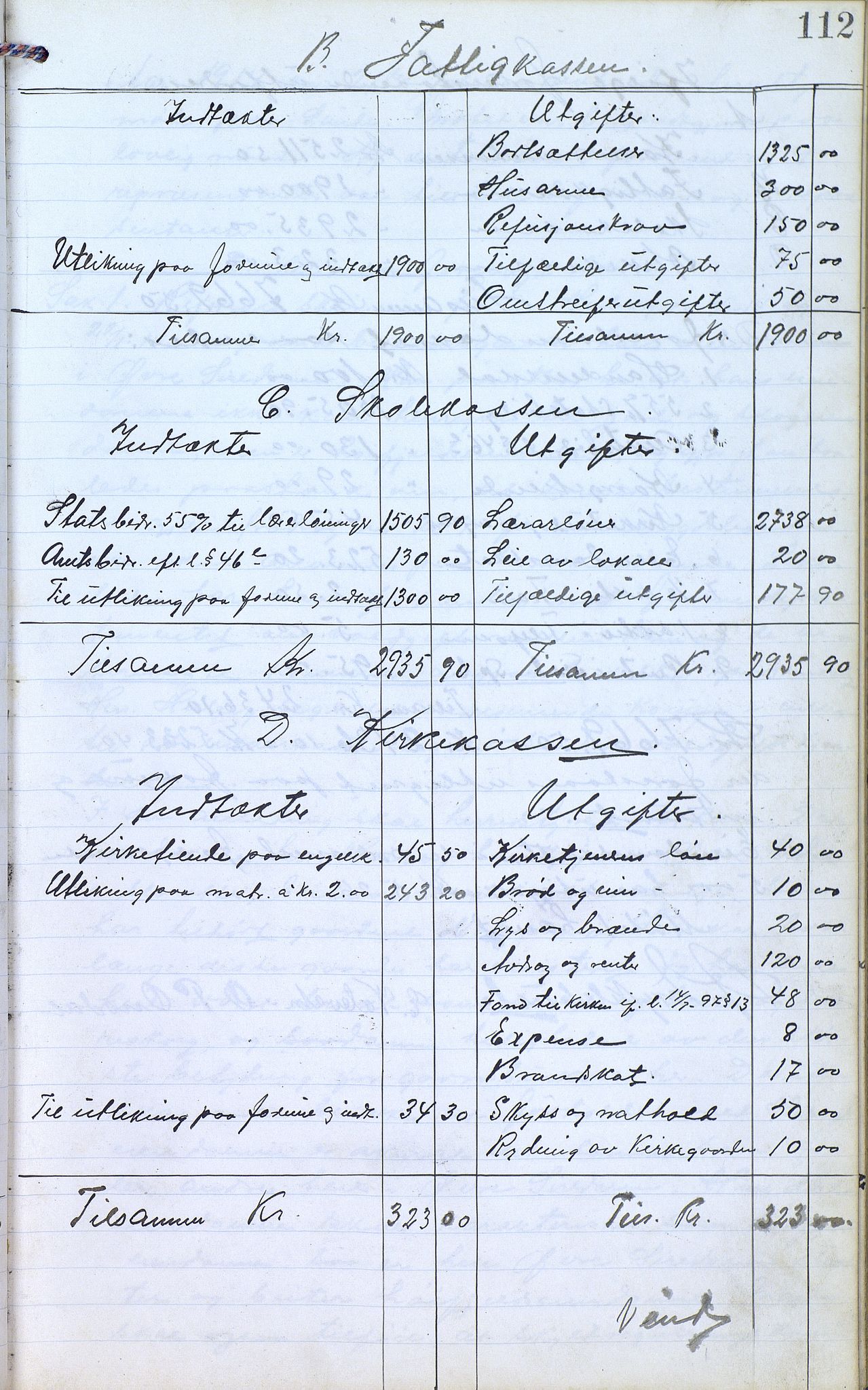 Øvre Sirdal kommune - Formannskapet/Kommunestyret, ARKSOR/1046ØS120/A/L0001: Møtebok (d), 1905-1917, p. 112