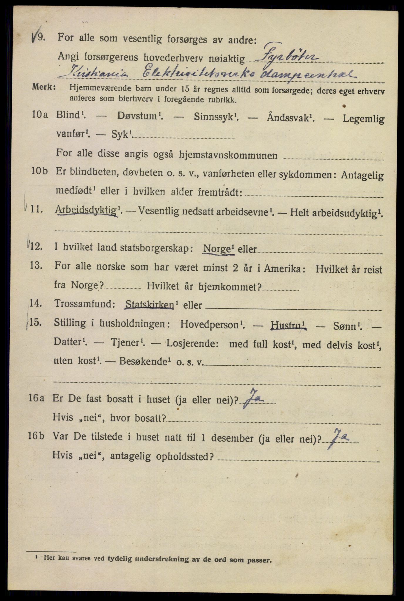 SAO, 1920 census for Kristiania, 1920, p. 419626