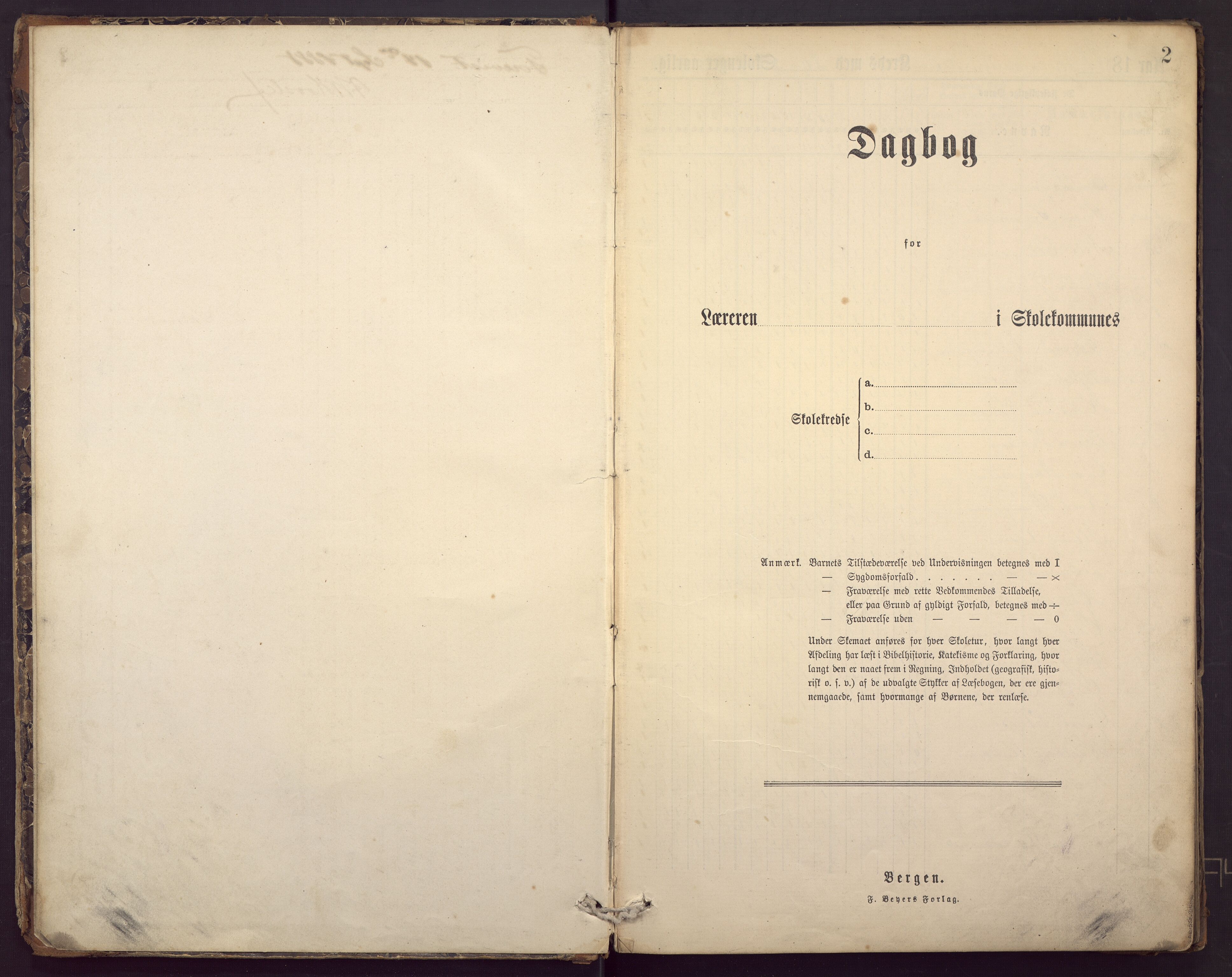 Damsgård skole, BBA/A-1370/5908/G/Ga/L0004: Klassedagbok, 1888-1896