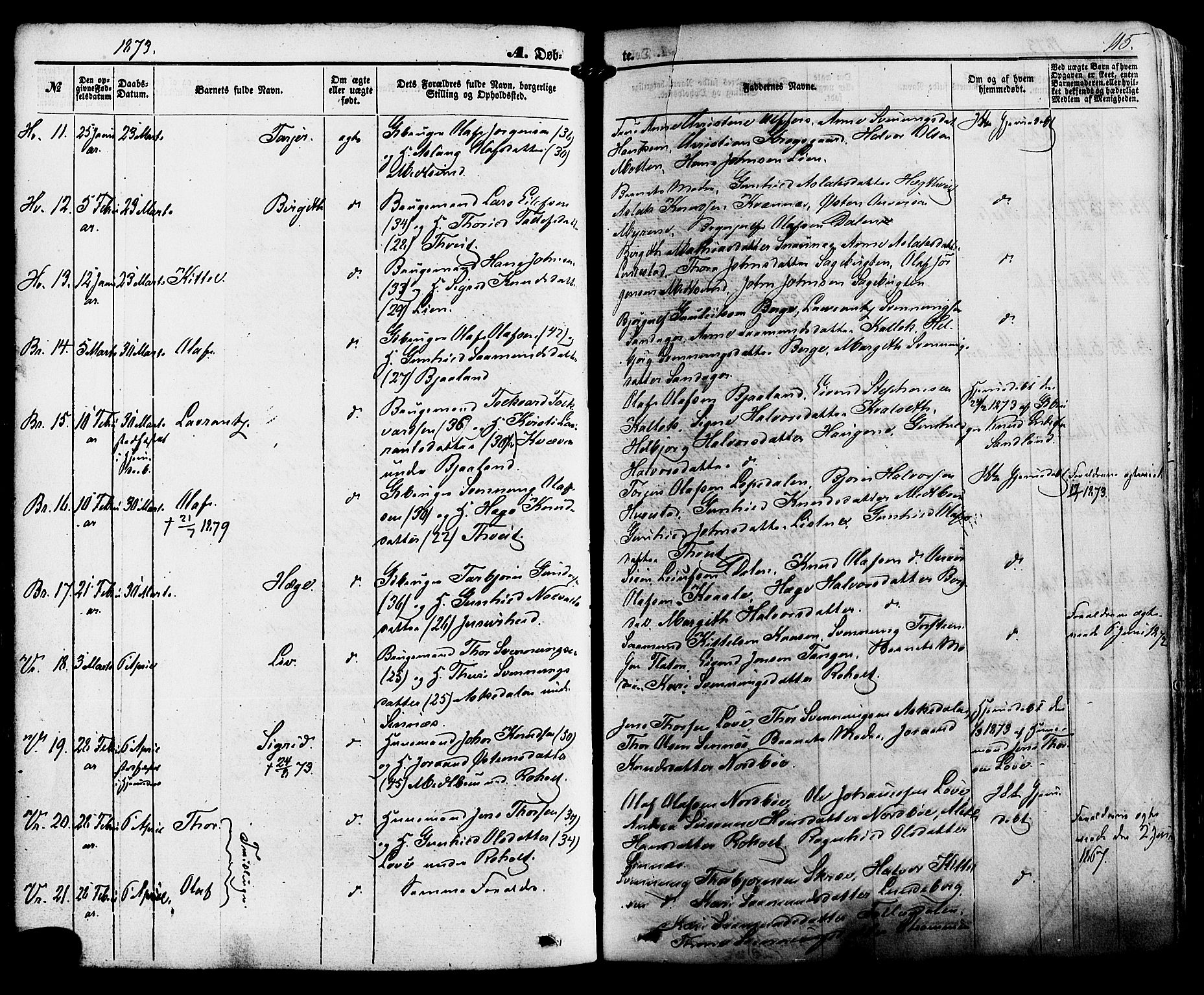 Kviteseid kirkebøker, SAKO/A-276/F/Fa/L0007: Parish register (official) no. I 7, 1859-1881, p. 115