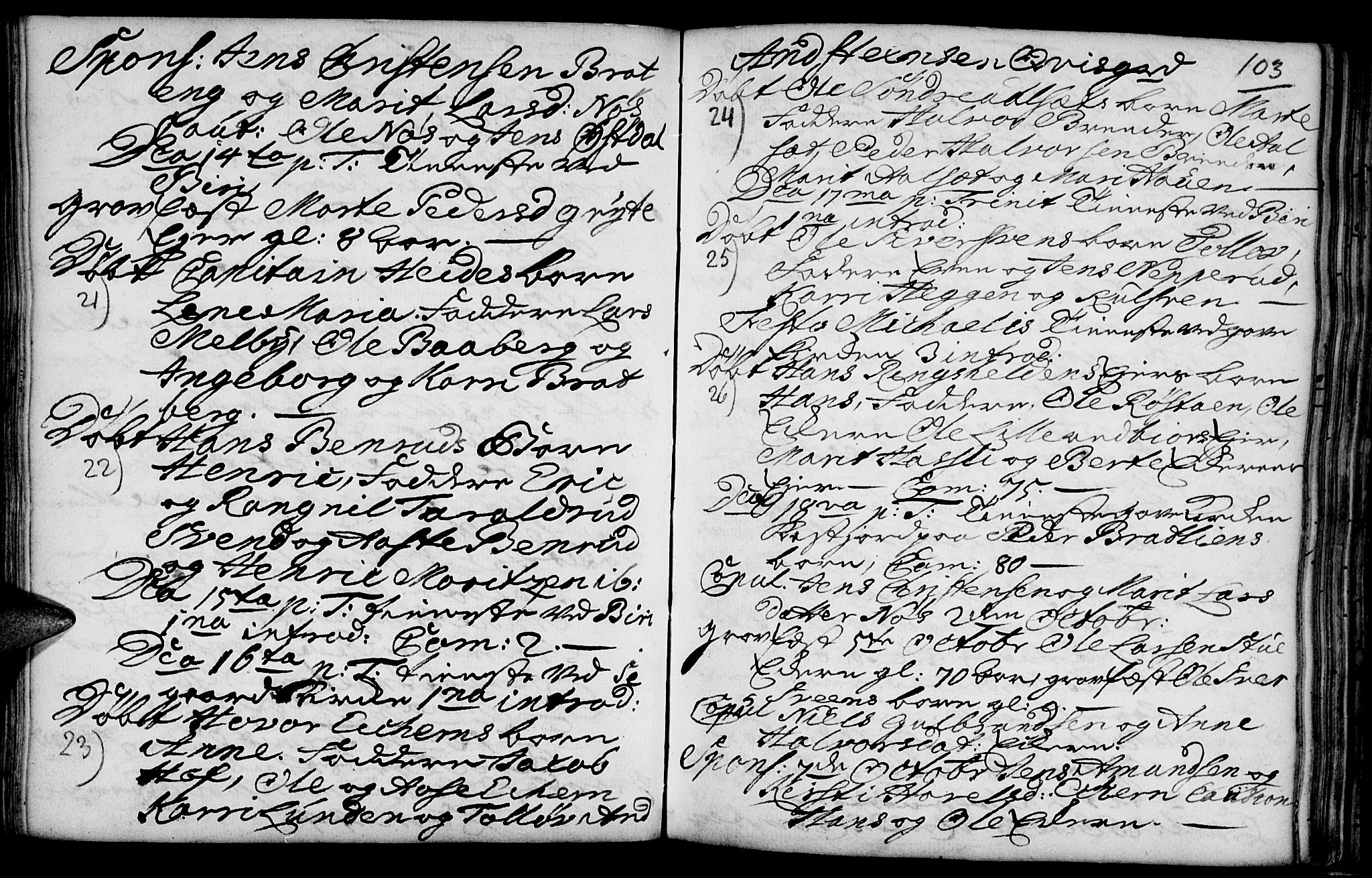 Biri prestekontor, AV/SAH-PREST-096/H/Ha/Haa/L0001: Parish register (official) no. 1, 1730-1754, p. 103