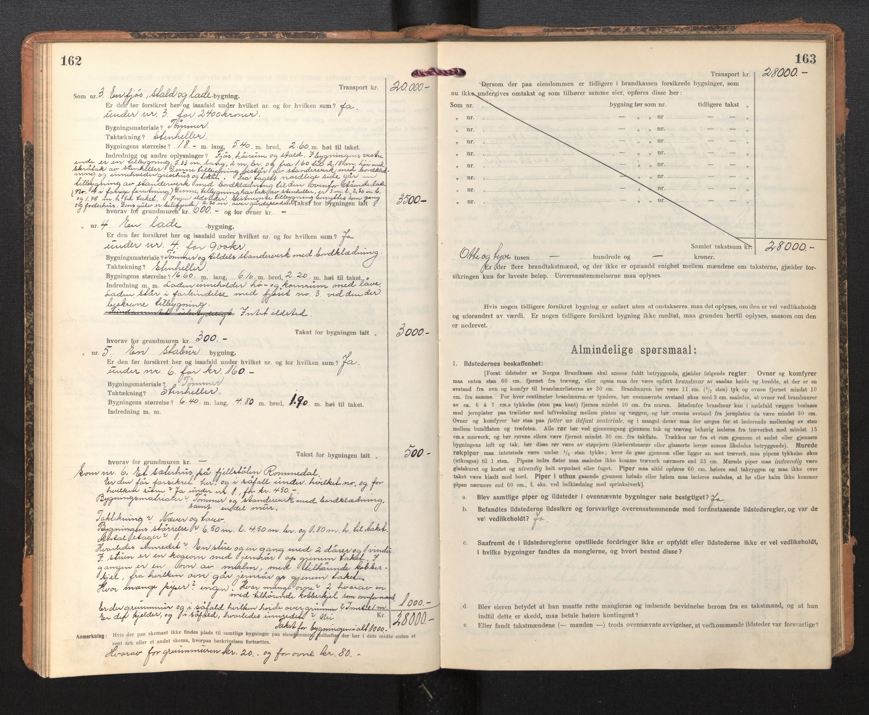 Lensmannen i Leikanger, AV/SAB-A-29201/0012/L0006: Branntakstprotokoll, skjematakst, 1920-1926, p. 162-163