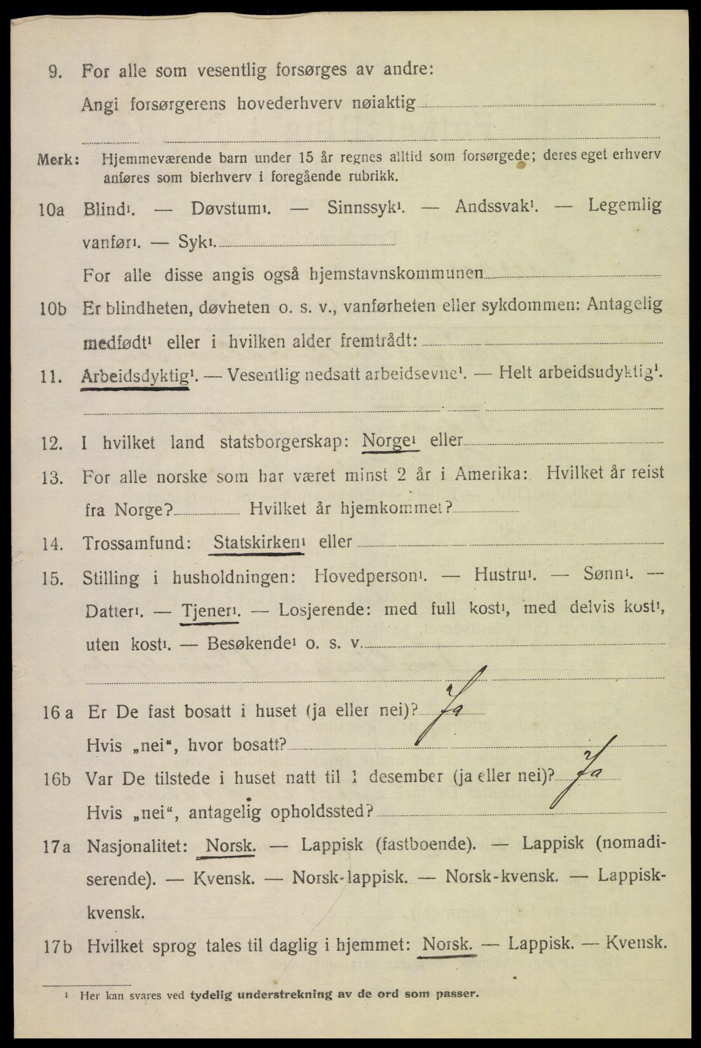 SAT, 1920 census for Dverberg, 1920, p. 5305