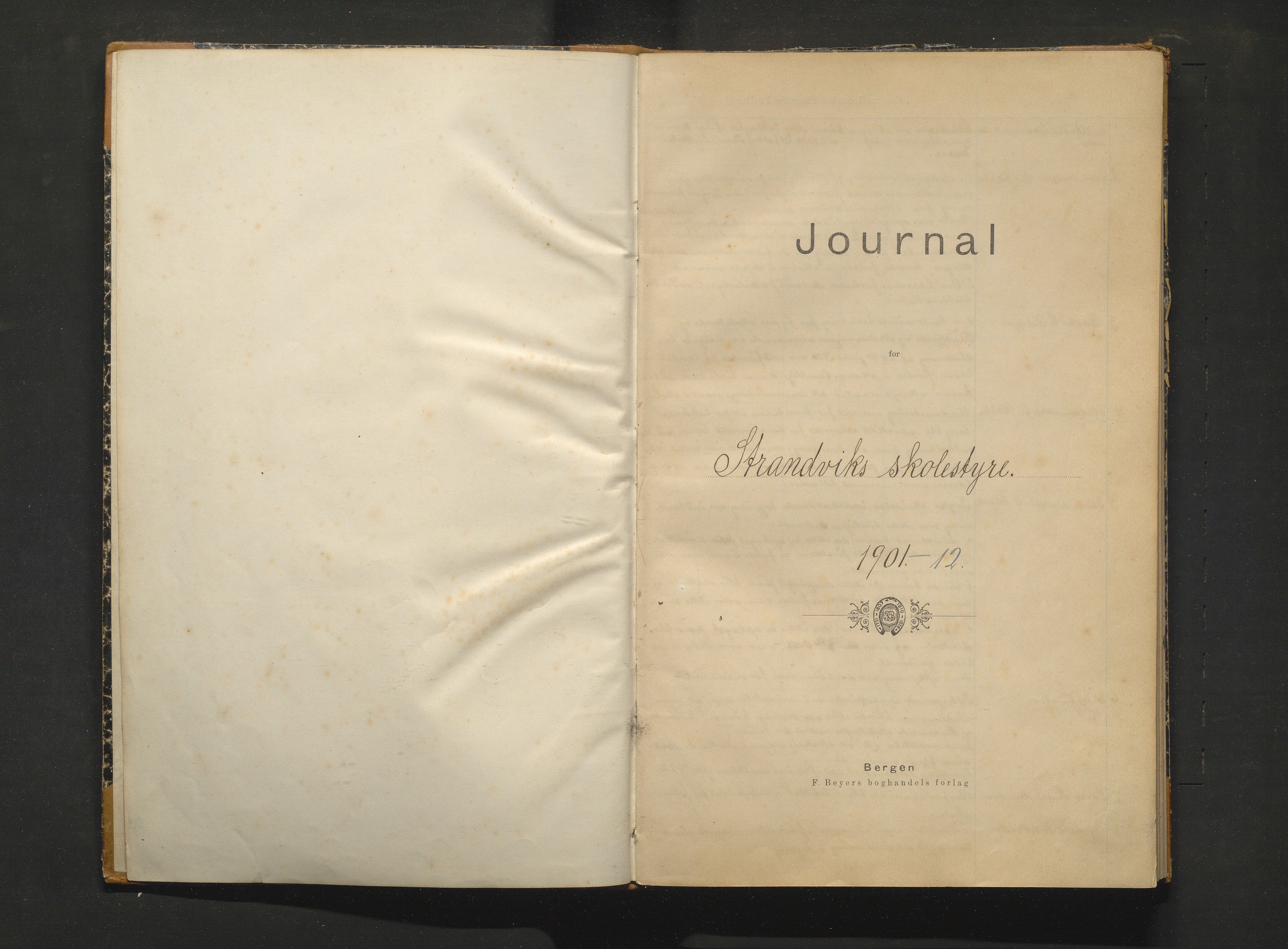 Strandvik kommune. Skulestyre, IKAH/1240-211/C/Ca/L0001: Postjournal for Strandvik skulestyre, 1901-1912