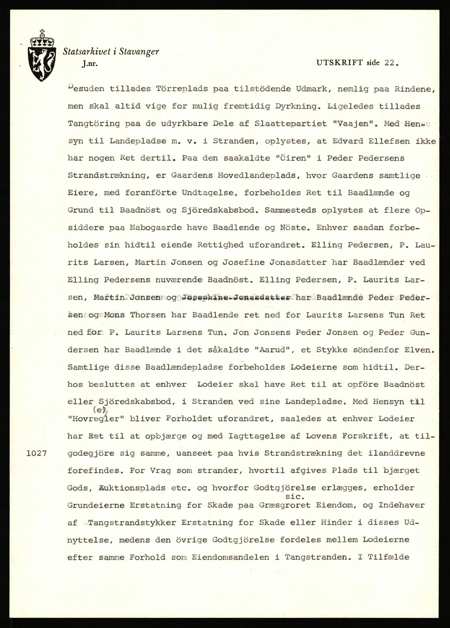 Statsarkivet i Stavanger, SAST/A-101971/03/Y/Yj/L0039: Avskrifter sortert etter gårdsnavn: Holte i Strand - Hovland i Ørsdalen, 1750-1930, p. 362