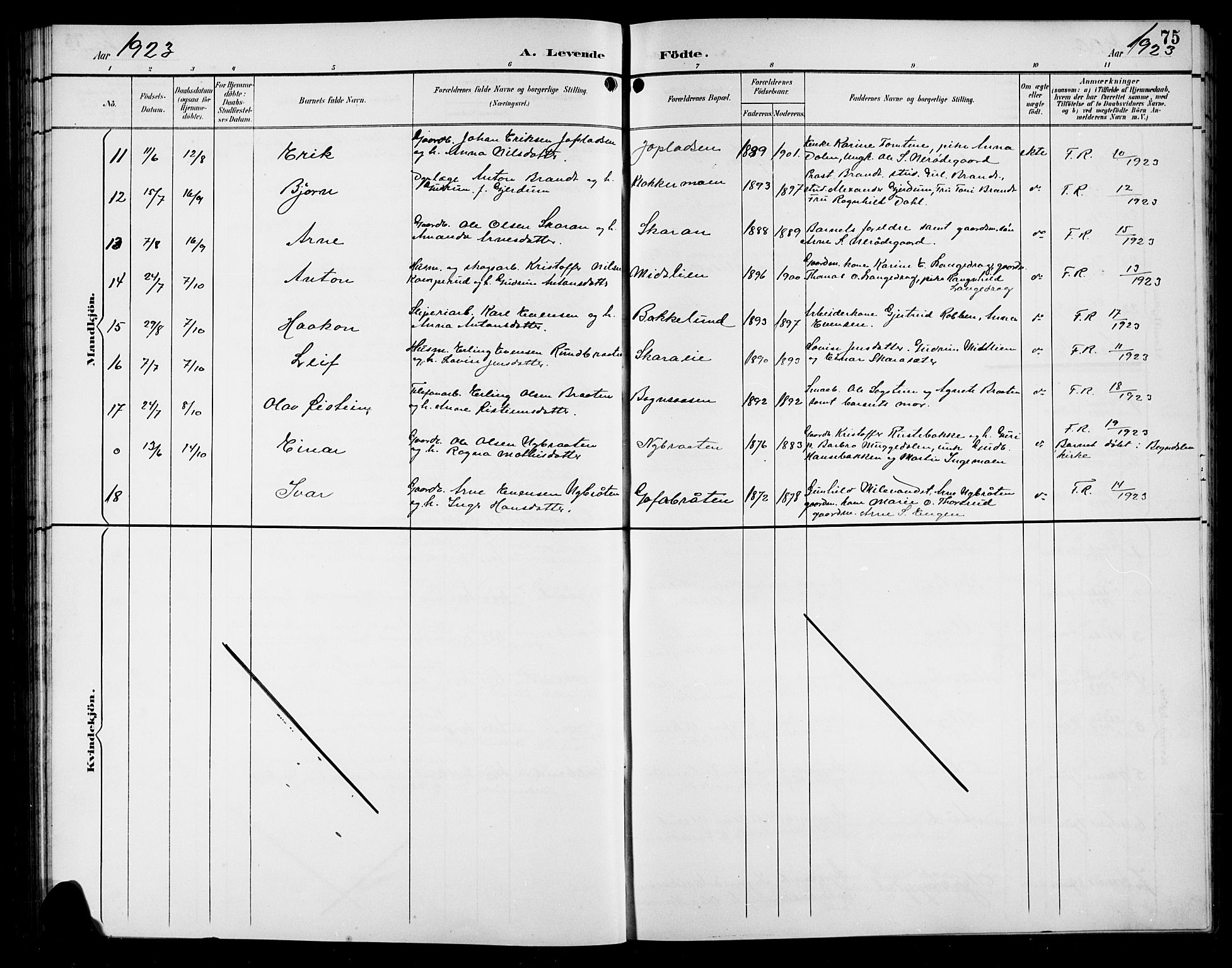 Sør-Aurdal prestekontor, AV/SAH-PREST-128/H/Ha/Hab/L0009: Parish register (copy) no. 9, 1894-1924, p. 75