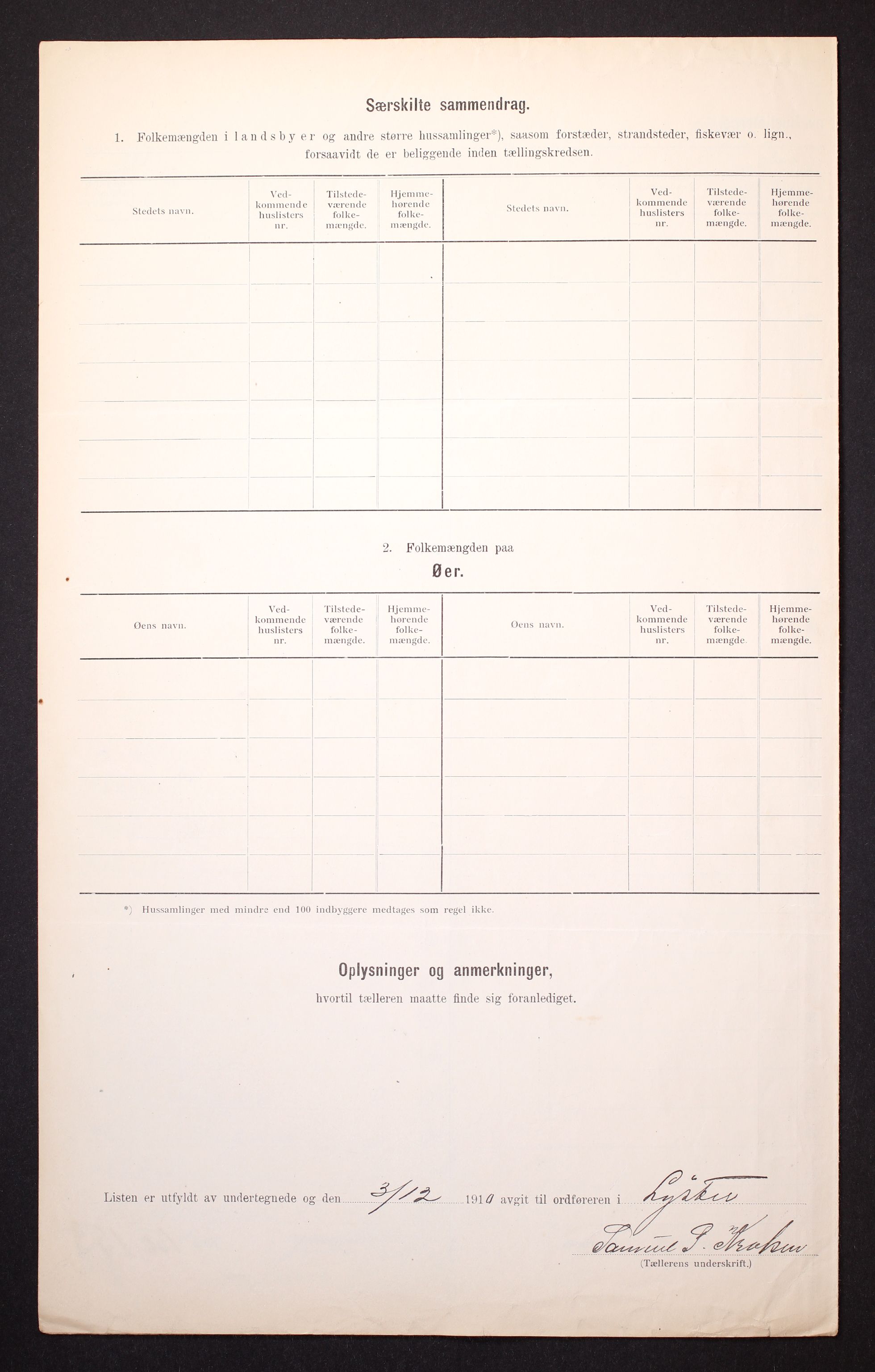 RA, 1910 census for Luster, 1910, p. 7