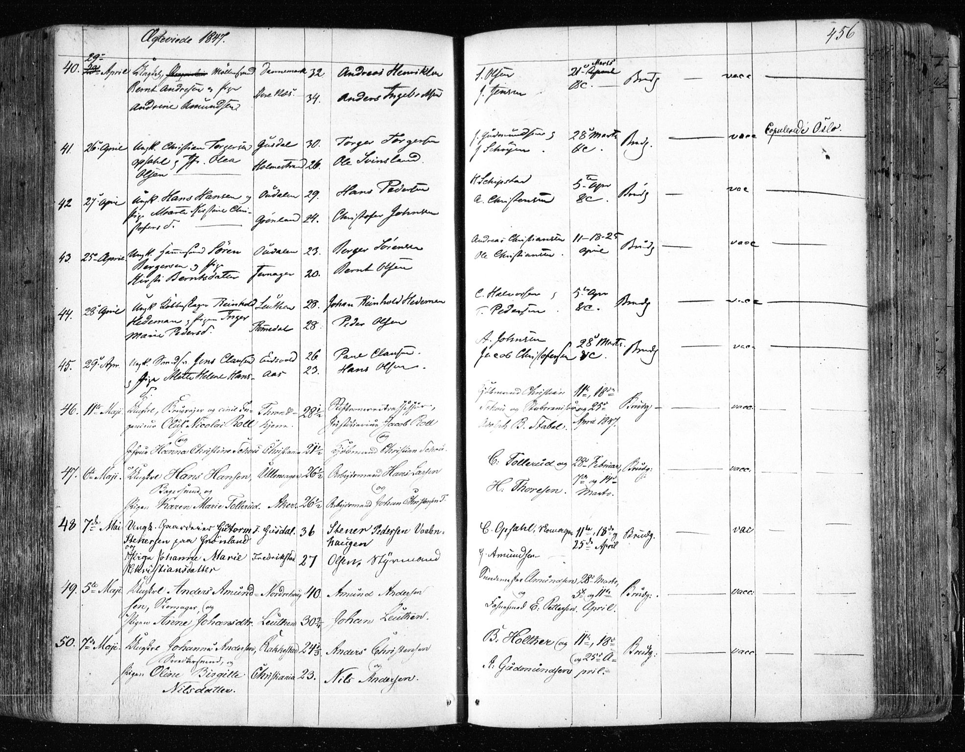 Aker prestekontor kirkebøker, AV/SAO-A-10861/F/L0019: Parish register (official) no. 19, 1842-1852, p. 456