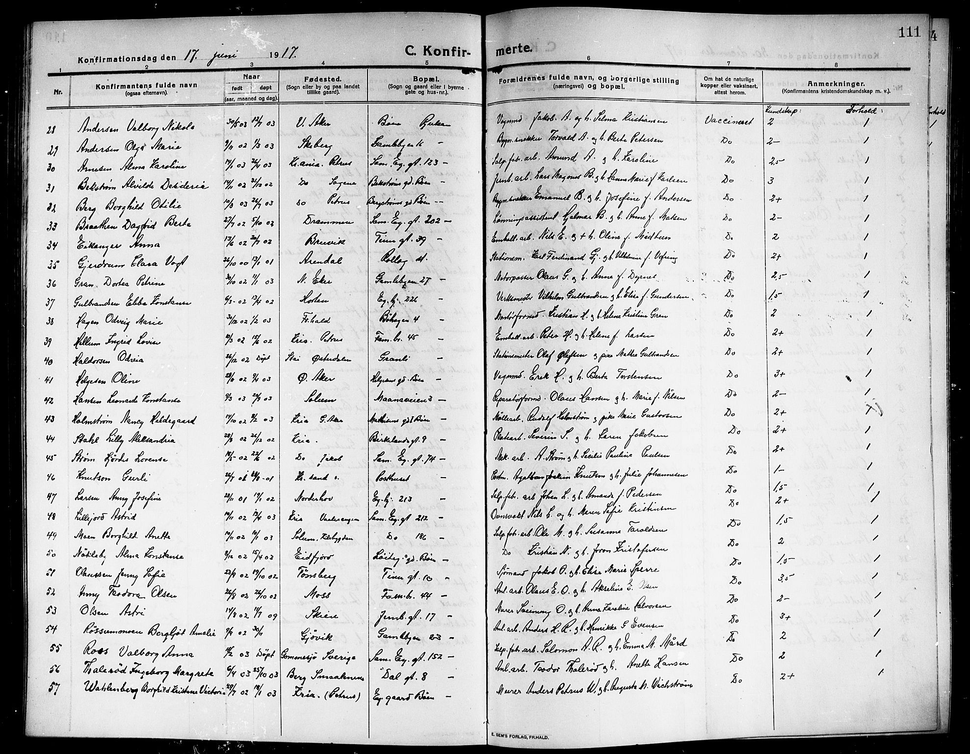 Rjukan kirkebøker, AV/SAKO-A-294/G/Ga/L0002: Parish register (copy) no. 2, 1913-1920, p. 111