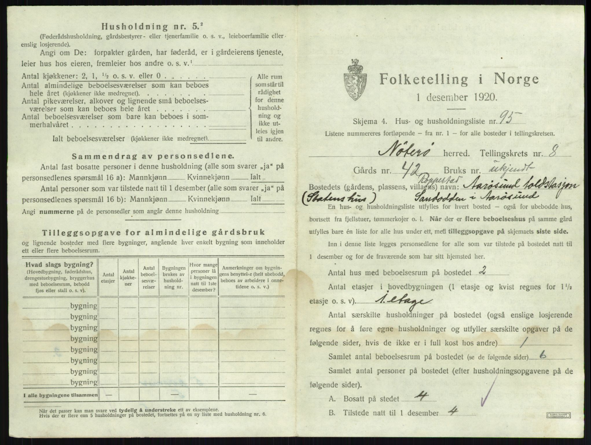 SAKO, 1920 census for Nøtterøy, 1920, p. 1691