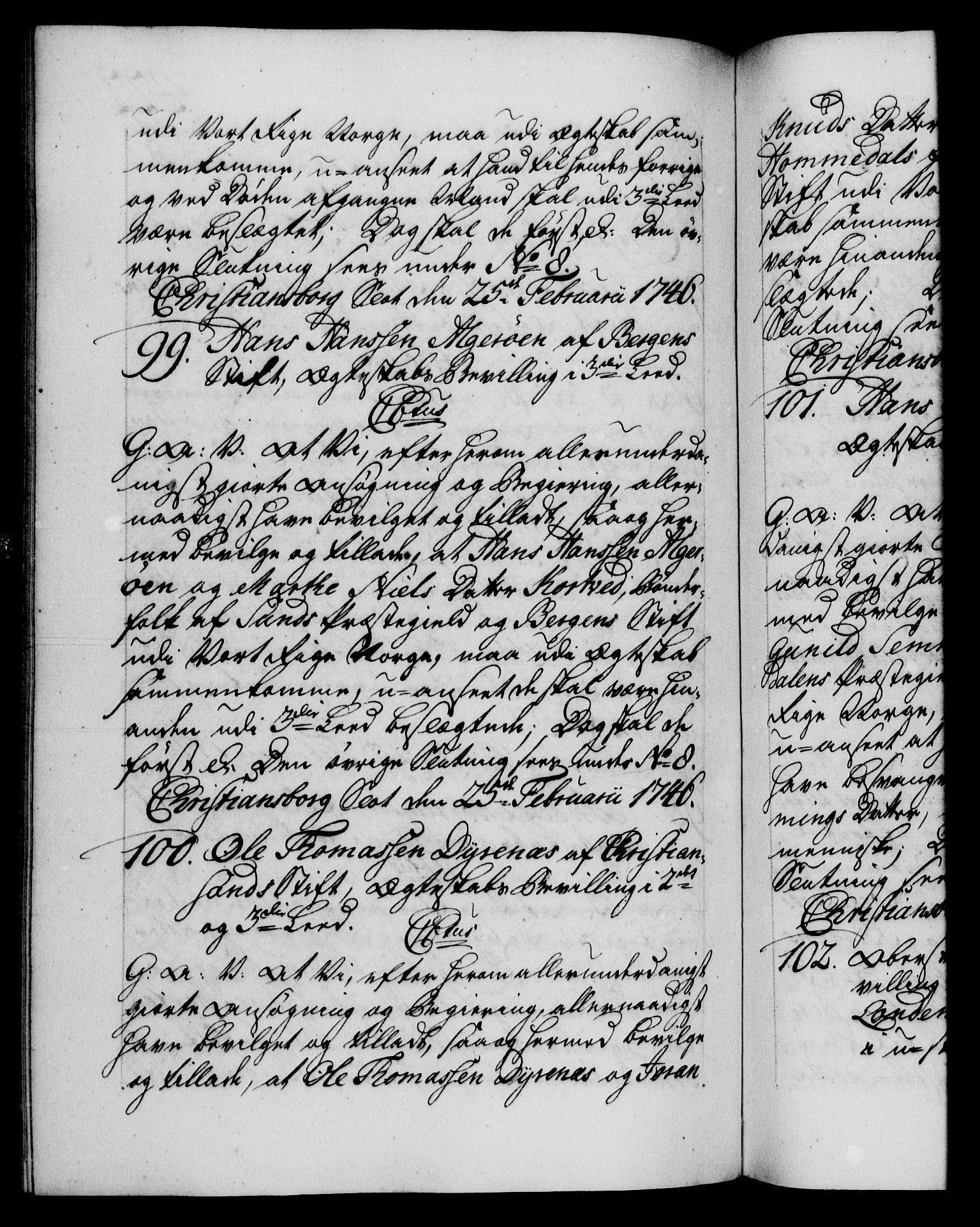 Danske Kanselli 1572-1799, AV/RA-EA-3023/F/Fc/Fca/Fcaa/L0034: Norske registre, 1745-1746, p. 422b