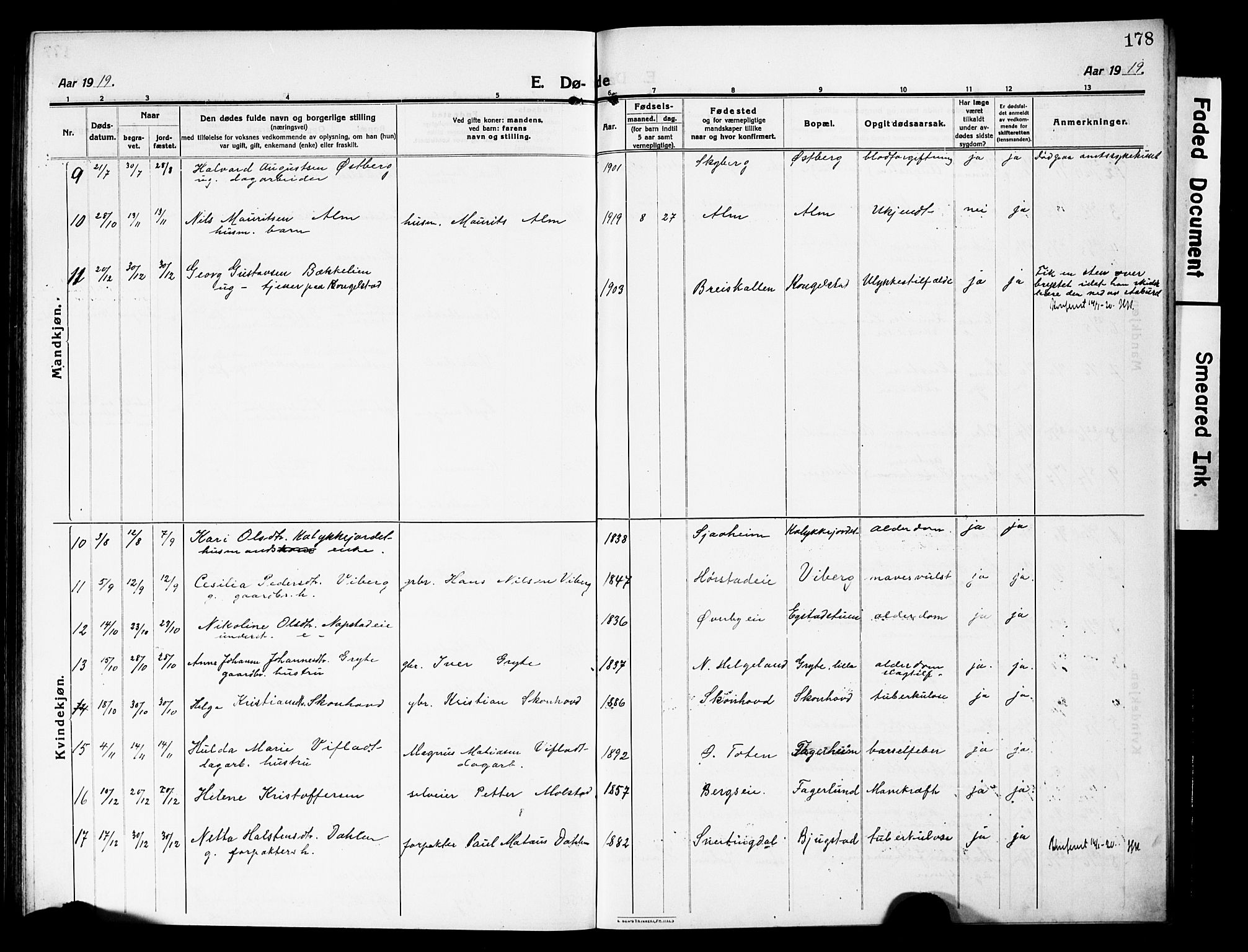 Vardal prestekontor, AV/SAH-PREST-100/H/Ha/Hab/L0015: Parish register (copy) no. 15, 1914-1931, p. 178