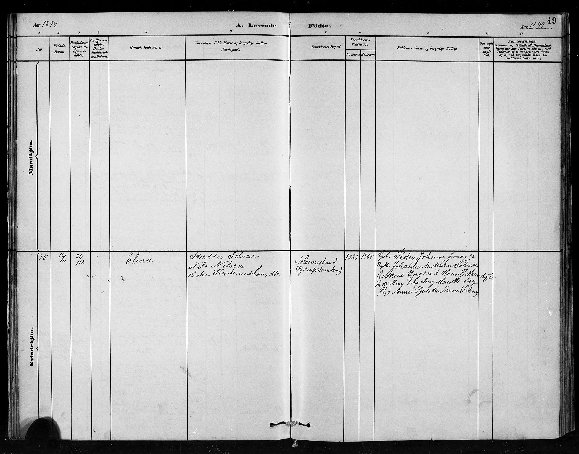 Hafslo sokneprestembete, SAB/A-80301/H/Hab/Habc/L0001: Parish register (copy) no. C 1, 1882-1908, p. 49