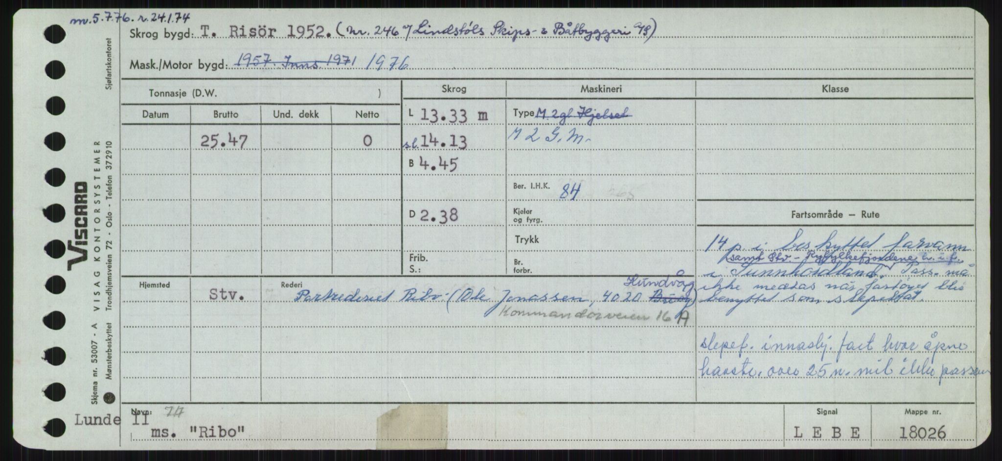 Sjøfartsdirektoratet med forløpere, Skipsmålingen, RA/S-1627/H/Ha/L0004/0002: Fartøy, Mas-R / Fartøy, Odin-R, p. 671