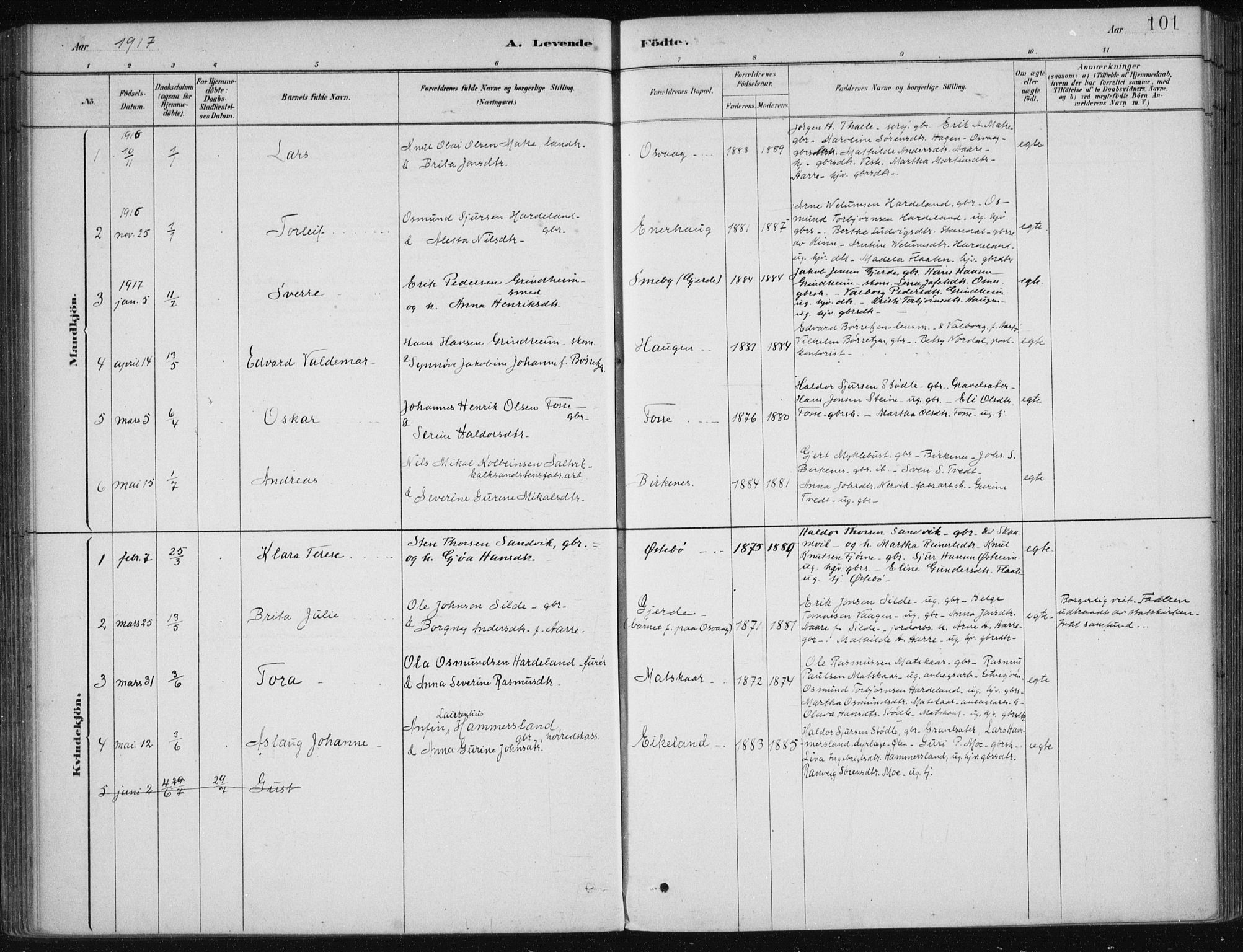 Etne sokneprestembete, SAB/A-75001/H/Haa: Parish register (official) no. C  1, 1879-1919, p. 101