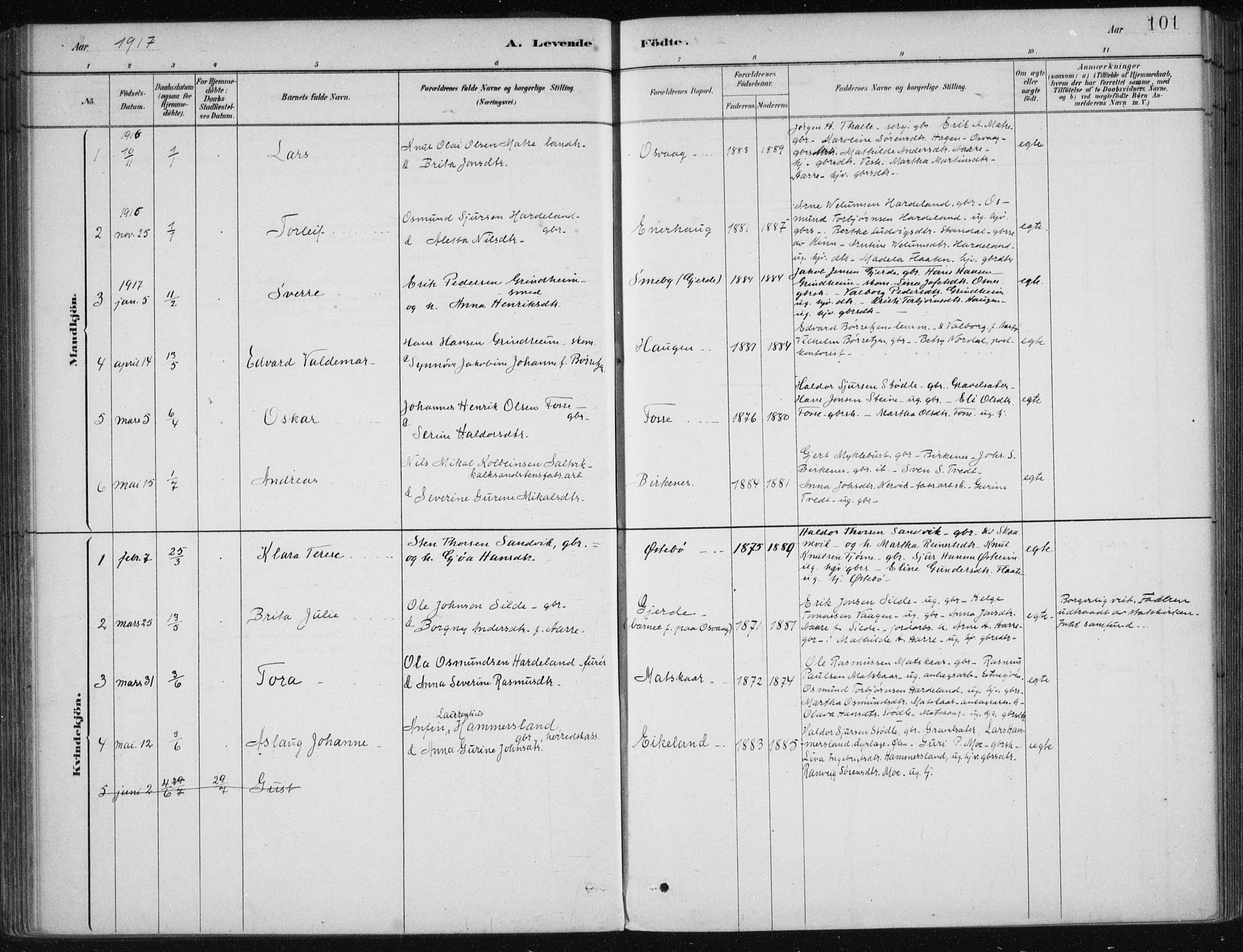 Etne sokneprestembete, AV/SAB-A-75001/H/Haa: Parish register (official) no. C  1, 1879-1919, p. 101