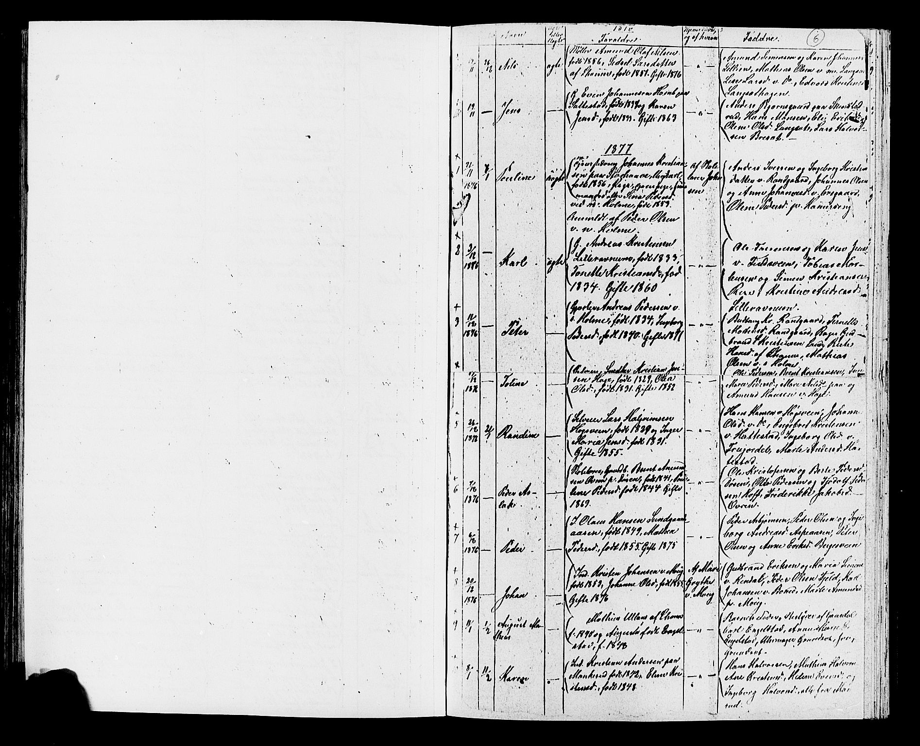 Fåberg prestekontor, SAH/PREST-086/H/Ha/Hab/L0007: Parish register (copy) no. 7, 1856-1891, p. 6
