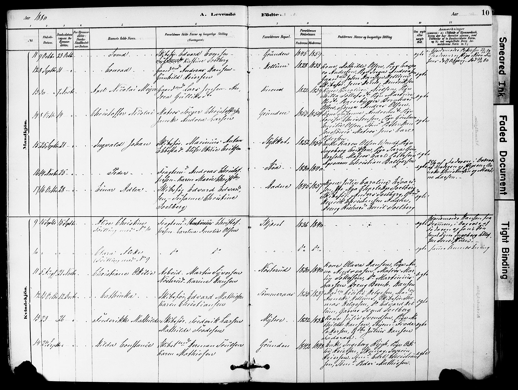 Strømm kirkebøker, AV/SAKO-A-322/F/Fa/L0004: Parish register (official) no. I 4, 1878-1899, p. 10