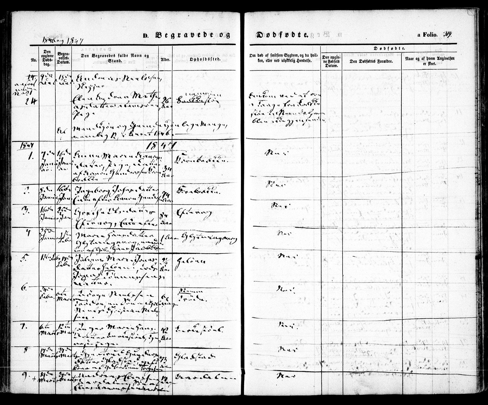 Høvåg sokneprestkontor, SAK/1111-0025/F/Fa/L0003: Parish register (official) no. A 3, 1843-1858, p. 319
