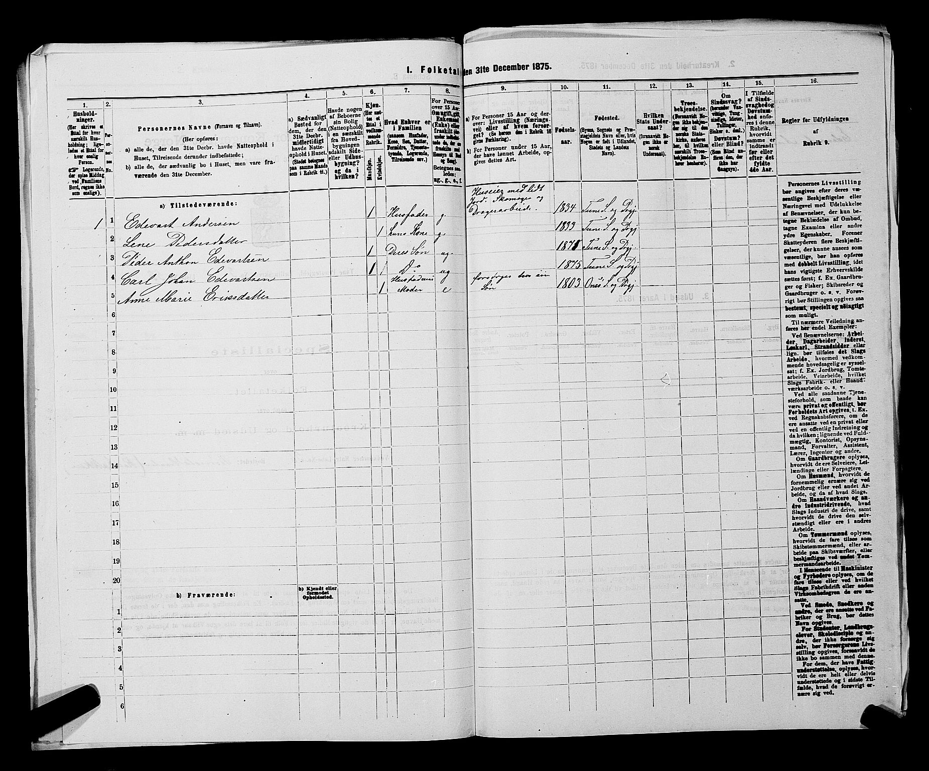 RA, 1875 census for 0130P Tune, 1875, p. 525