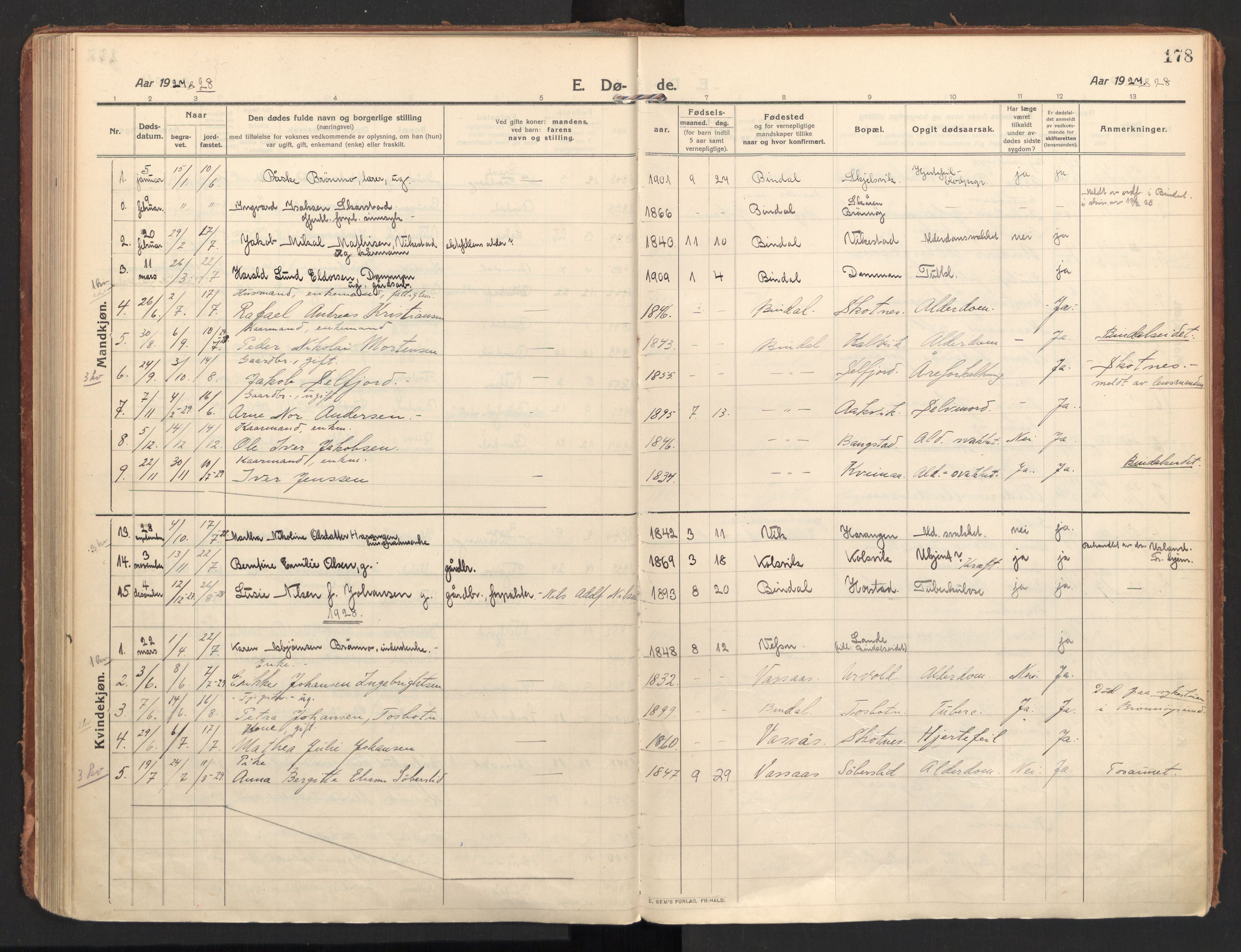 Ministerialprotokoller, klokkerbøker og fødselsregistre - Nordland, SAT/A-1459/810/L0156: Parish register (official) no. 810A15, 1915-1930, p. 178