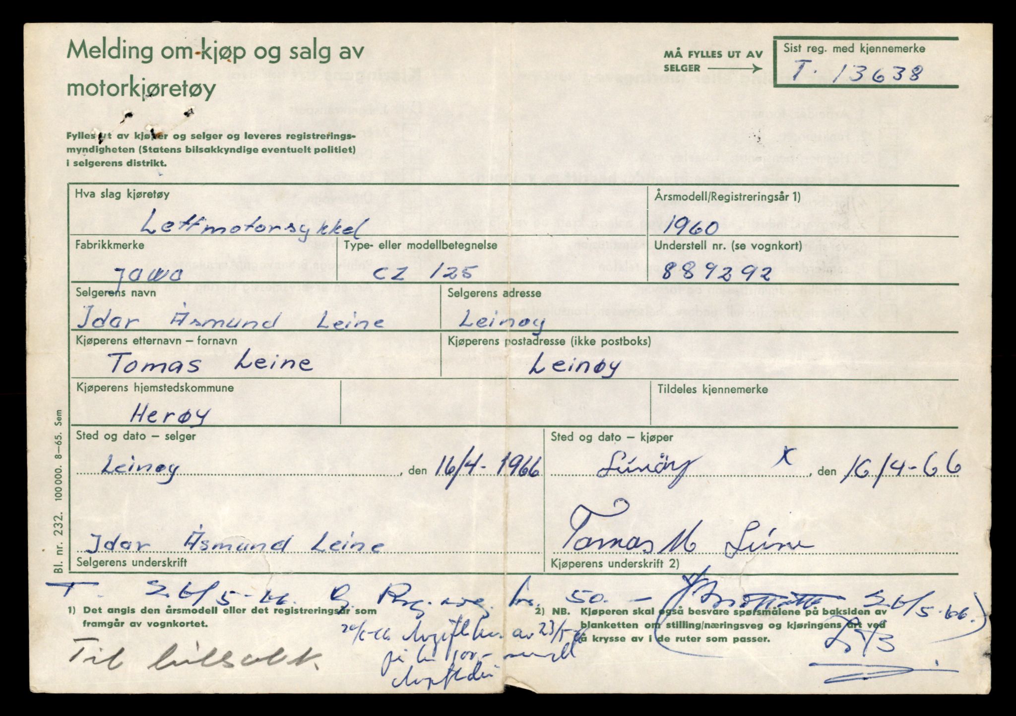 Møre og Romsdal vegkontor - Ålesund trafikkstasjon, AV/SAT-A-4099/F/Fe/L0040: Registreringskort for kjøretøy T 13531 - T 13709, 1927-1998, p. 1883