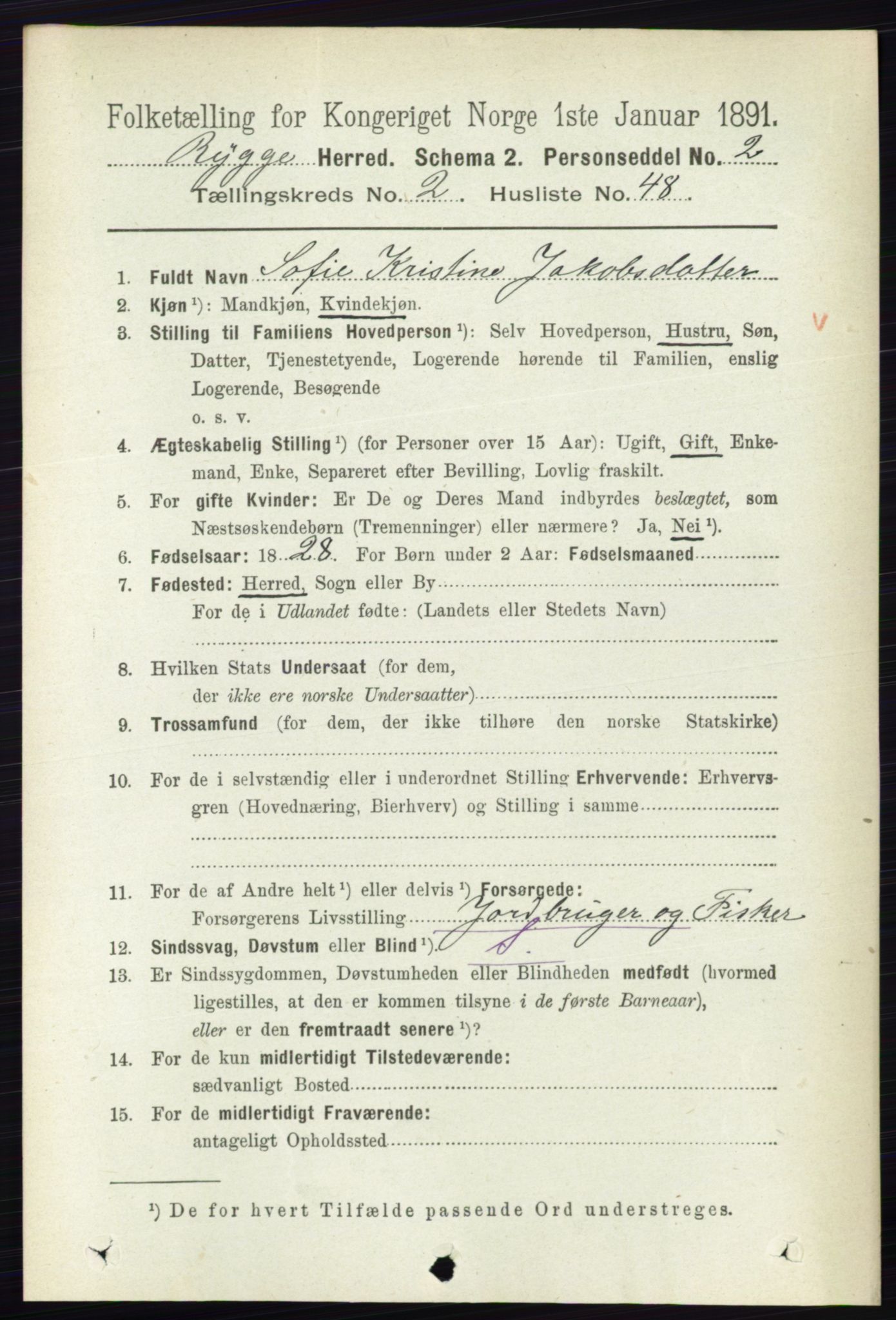RA, 1891 census for 0136 Rygge, 1891, p. 1310