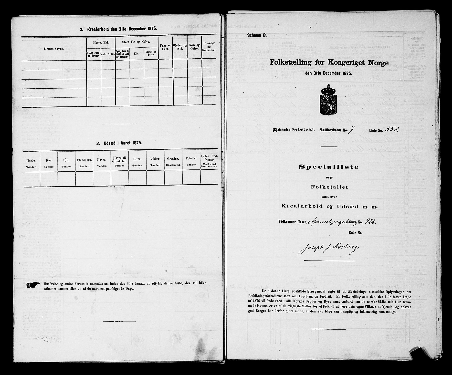 RA, 1875 census for 0103B Fredrikstad/Fredrikstad, 1875, p. 1279
