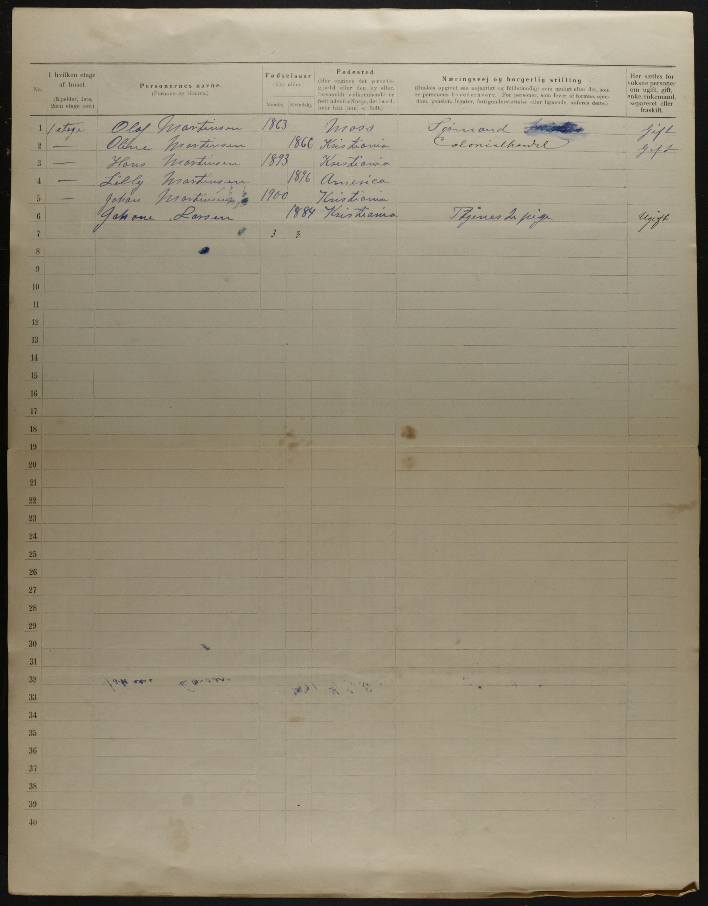 OBA, Municipal Census 1901 for Kristiania, 1901, p. 16313