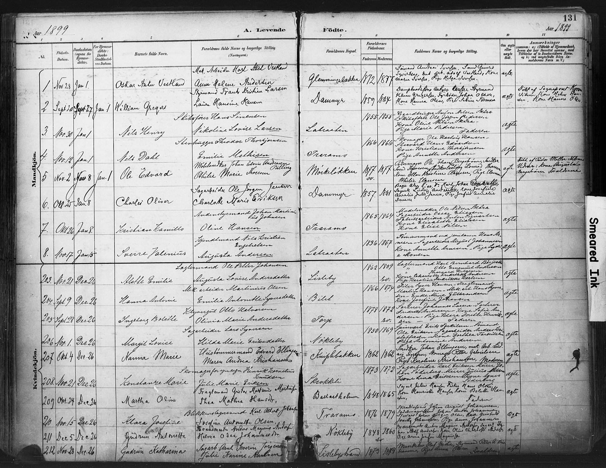 Glemmen prestekontor Kirkebøker, AV/SAO-A-10908/F/Fa/L0013: Parish register (official) no. 13, 1892-1907, p. 131