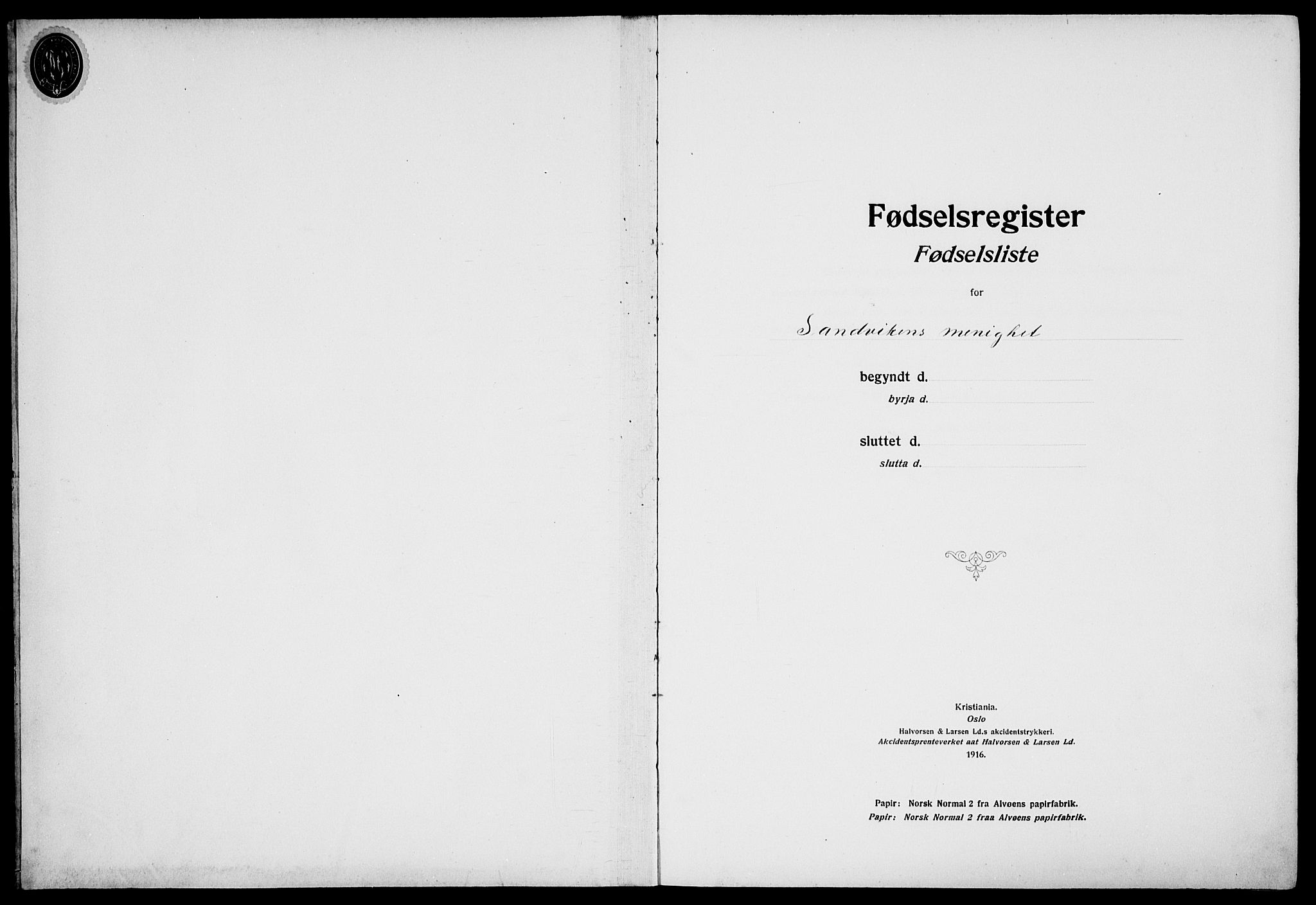 Sandviken Sokneprestembete, SAB/A-77601/I/Ib/L00A2: Birth register no. A 2, 1920-1923