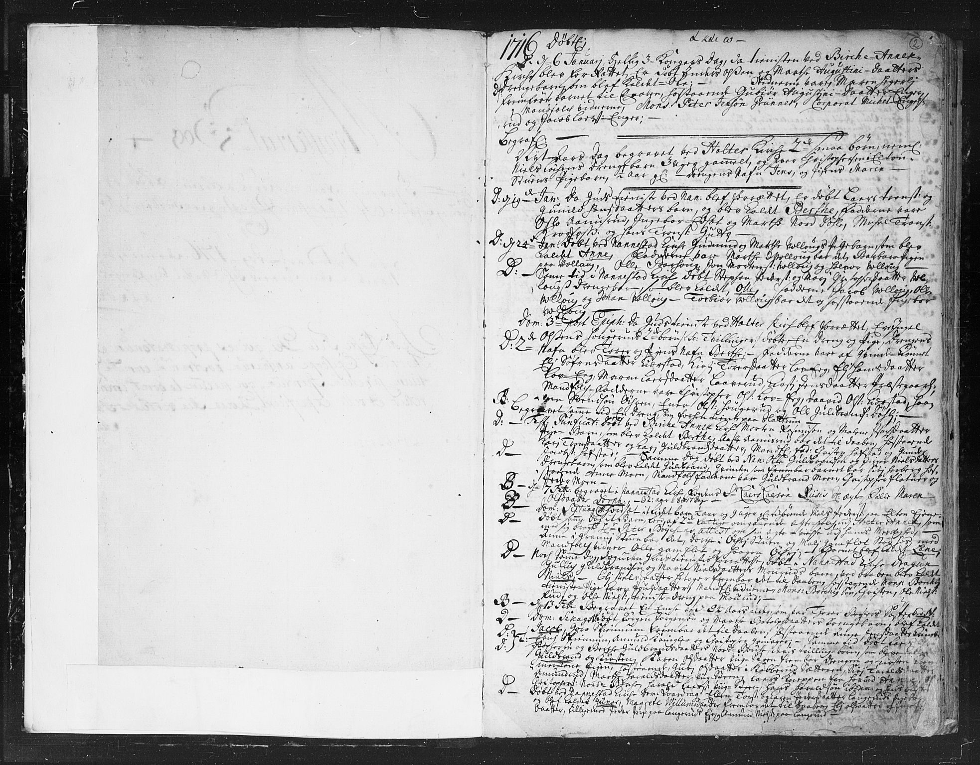Nannestad prestekontor Kirkebøker, SAO/A-10414a/F/Fa/L0003: Parish register (official) no. I 3, 1716-1729, p. 2
