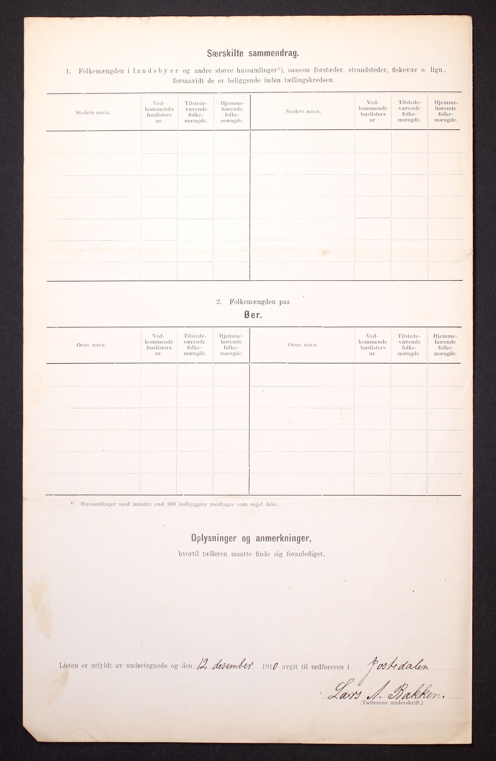 RA, 1910 census for Jostedal, 1910, p. 12