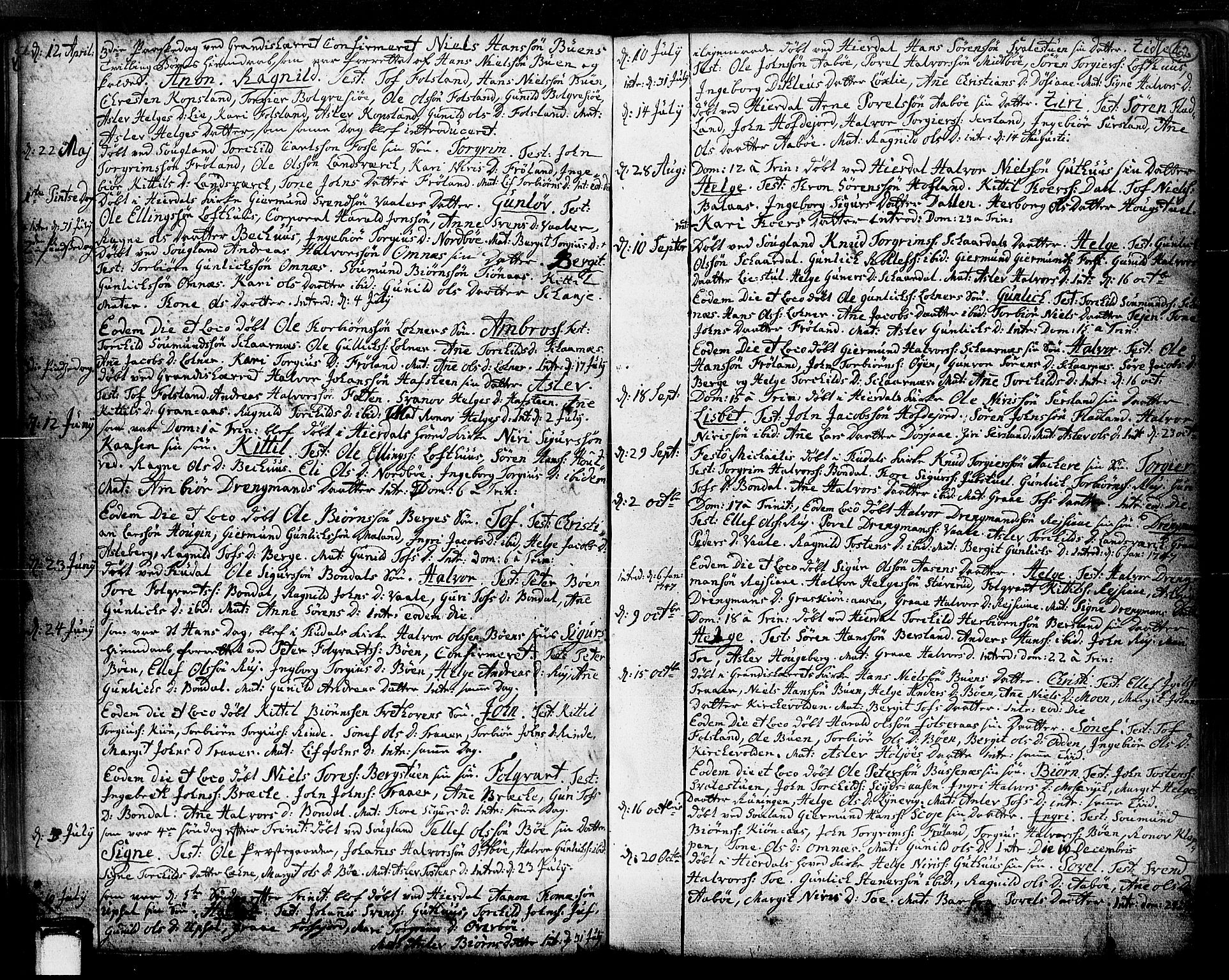 Hjartdal kirkebøker, AV/SAKO-A-270/F/Fa/L0003: Parish register (official) no. I 3, 1727-1775, p. 62