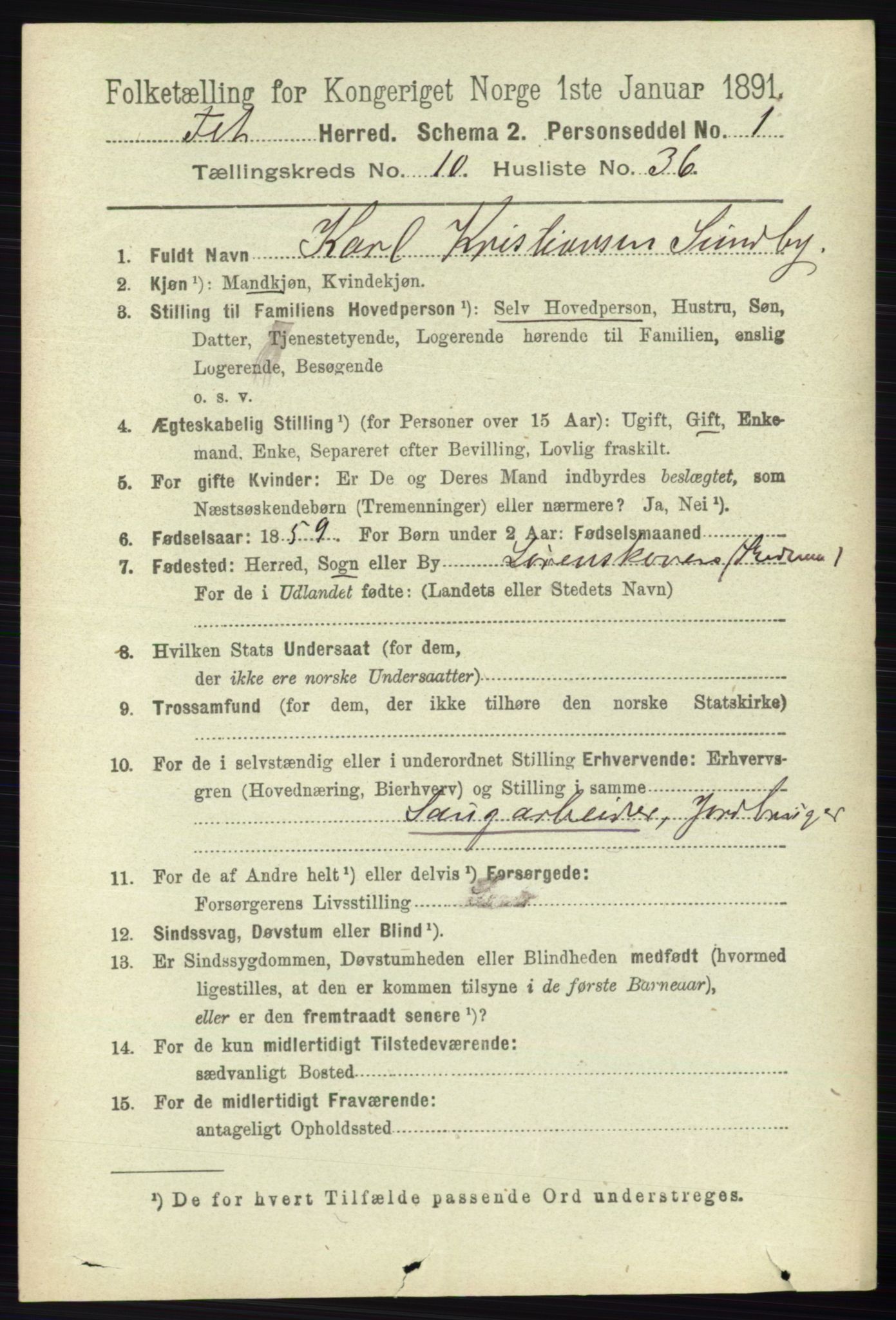 RA, 1891 census for 0227 Fet, 1891, p. 4191