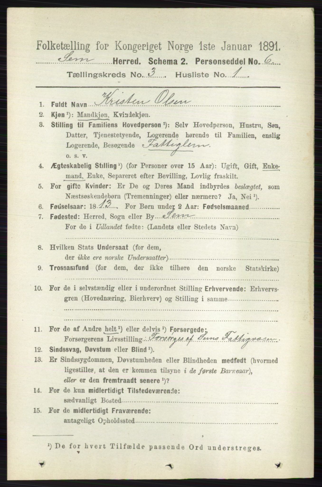 RA, 1891 census for 0721 Sem, 1891, p. 1014