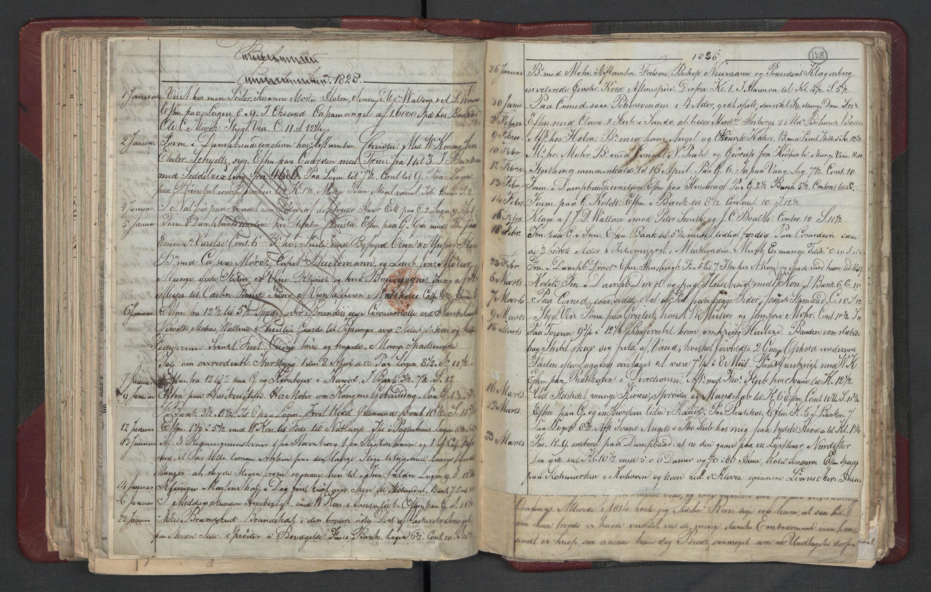 Meltzer, Fredrik, RA/PA-0028/F/L0003: Dagbok, 1821-1831, p. 127b-128a