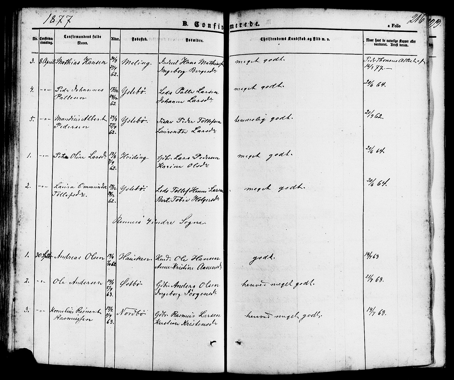 Rennesøy sokneprestkontor, AV/SAST-A -101827/H/Ha/Haa/L0006: Parish register (official) no. A 6, 1860-1878, p. 216