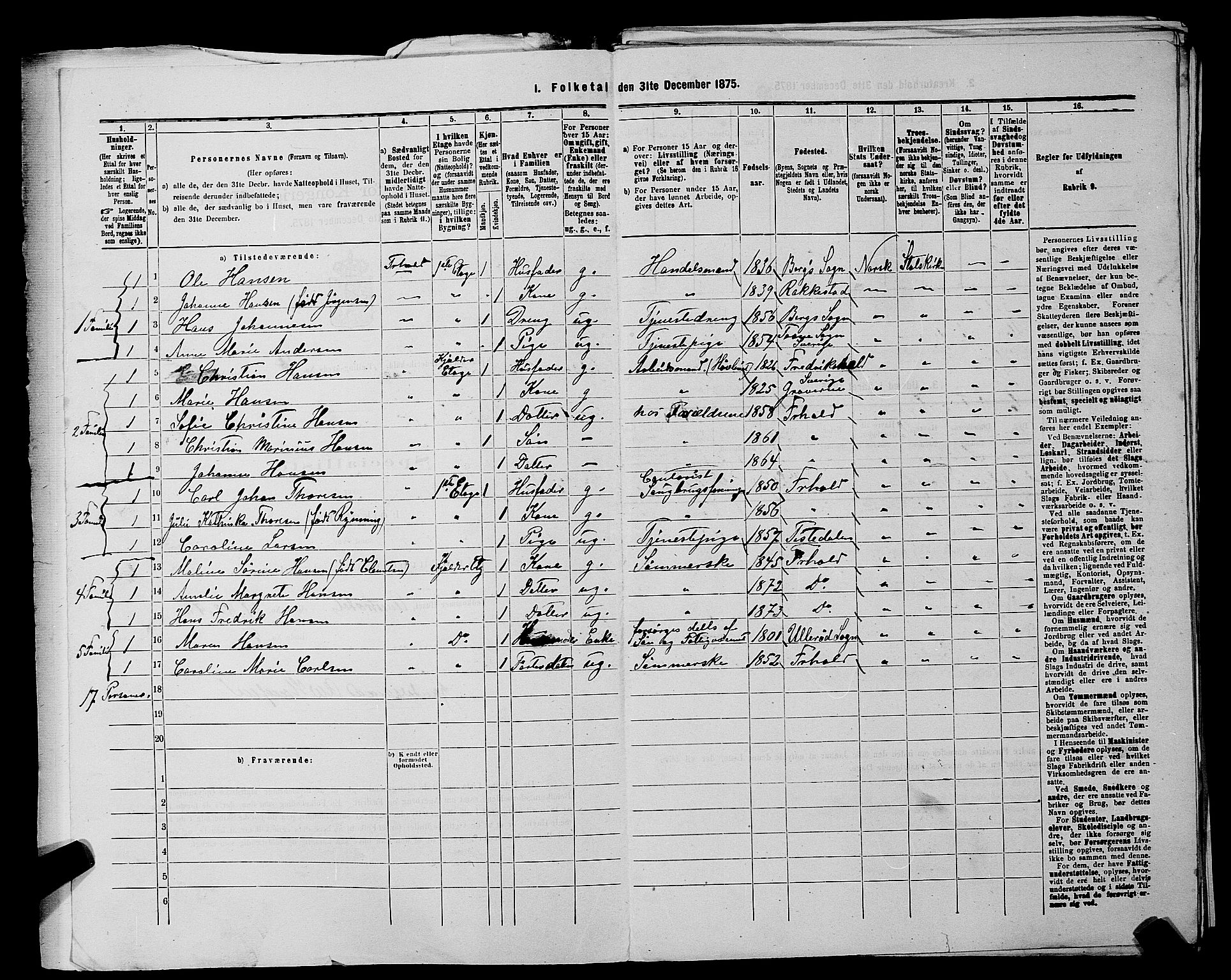 RA, 1875 census for 0101P Fredrikshald, 1875, p. 369