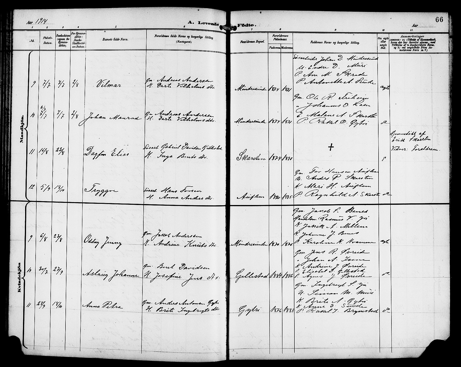 Innvik sokneprestembete, AV/SAB-A-80501: Parish register (copy) no. B 4, 1898-1916, p. 66