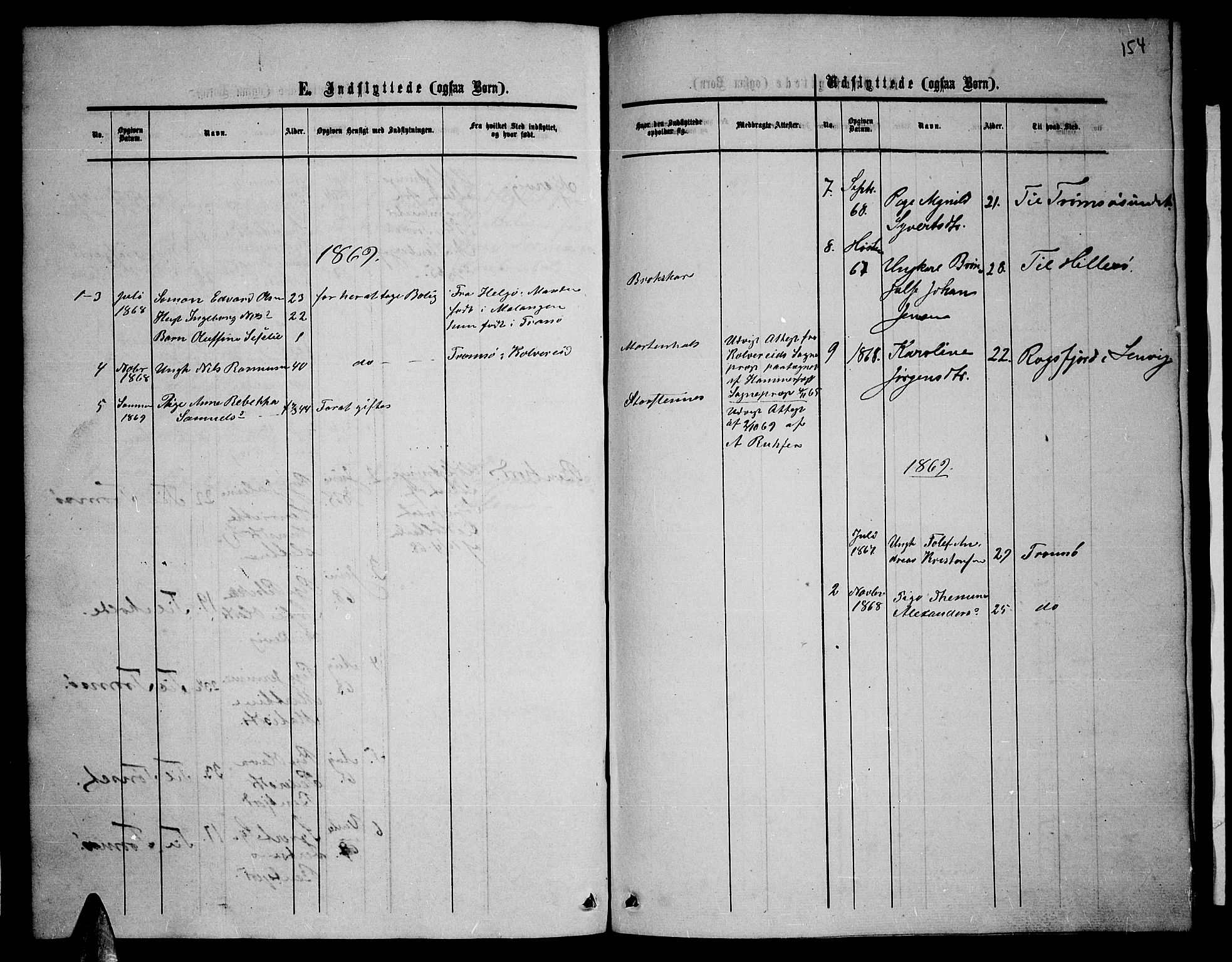 Balsfjord sokneprestembete, SATØ/S-1303/G/Ga/L0001klokker: Parish register (copy) no. 1, 1856-1869, p. 154