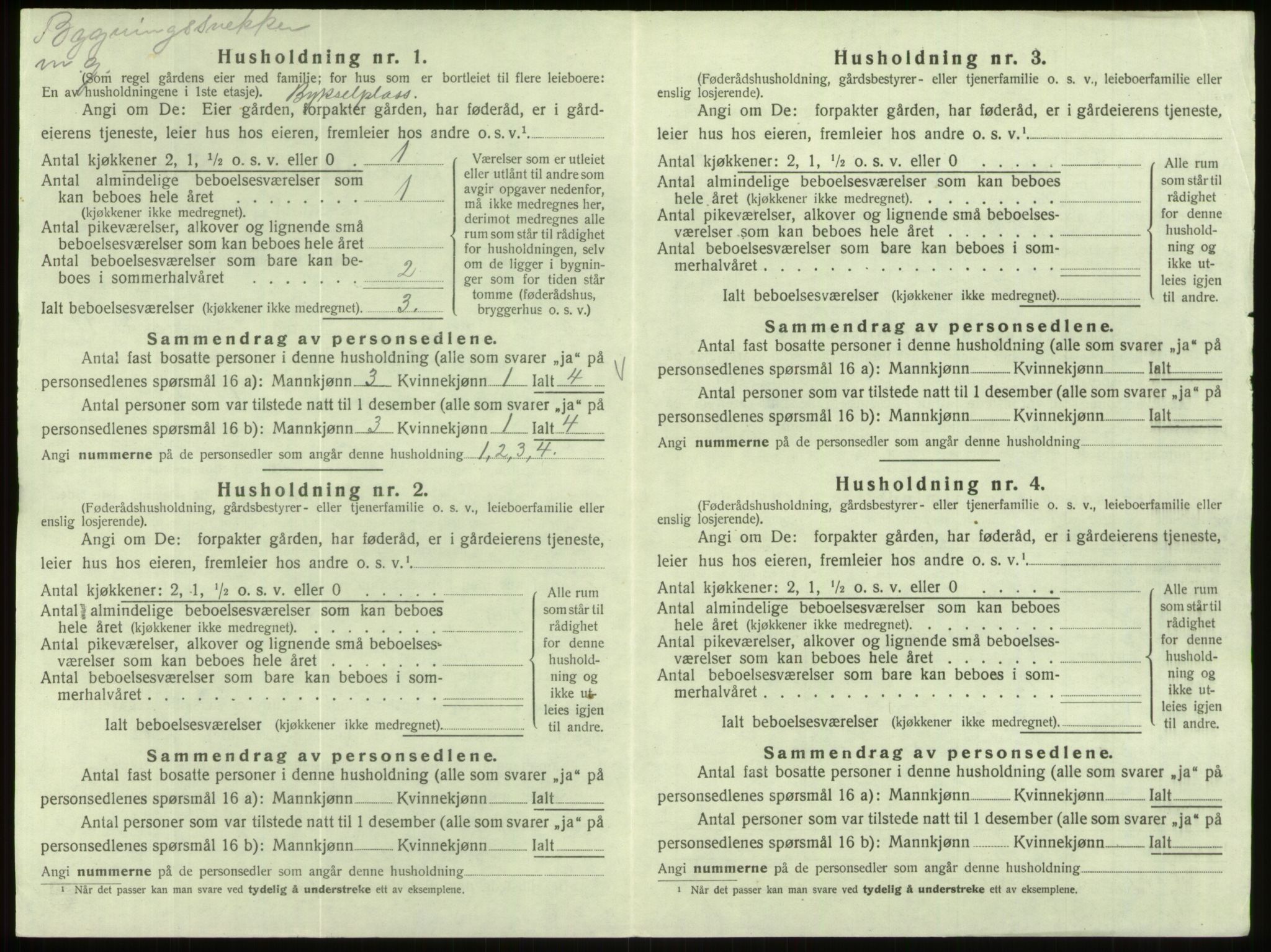 SAB, 1920 census for Eid, 1920, p. 1109