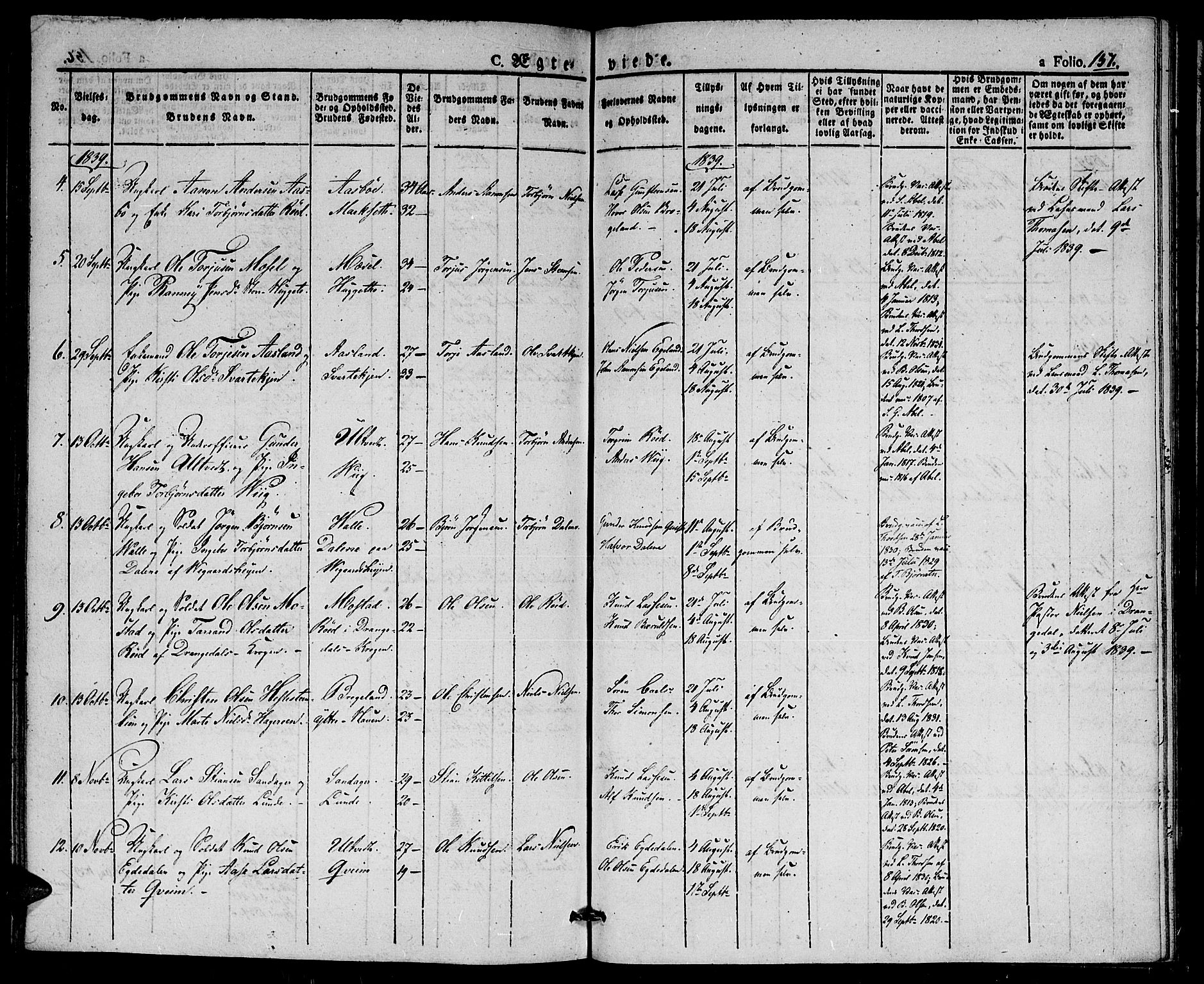 Gjerstad sokneprestkontor, AV/SAK-1111-0014/F/Fa/Faa/L0005: Parish register (official) no. A 5, 1829-1841, p. 157