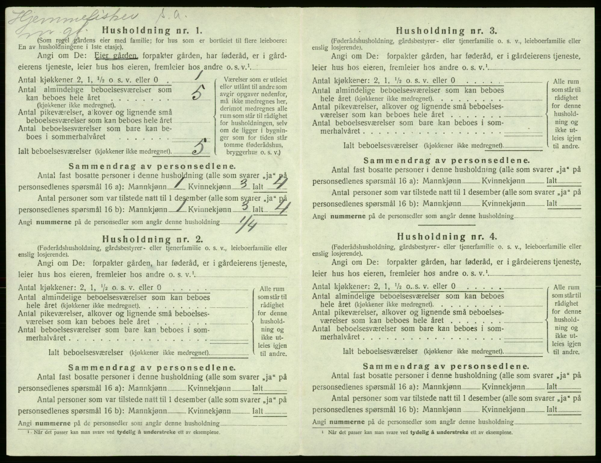 SAB, 1920 census for Kvam, 1920, p. 720