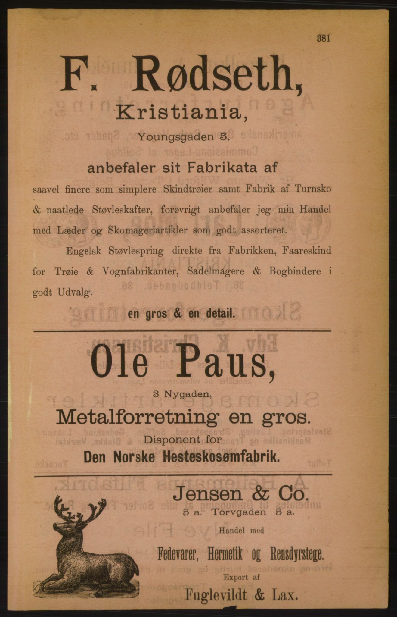 Kristiania/Oslo adressebok, PUBL/-, 1886, p. 381