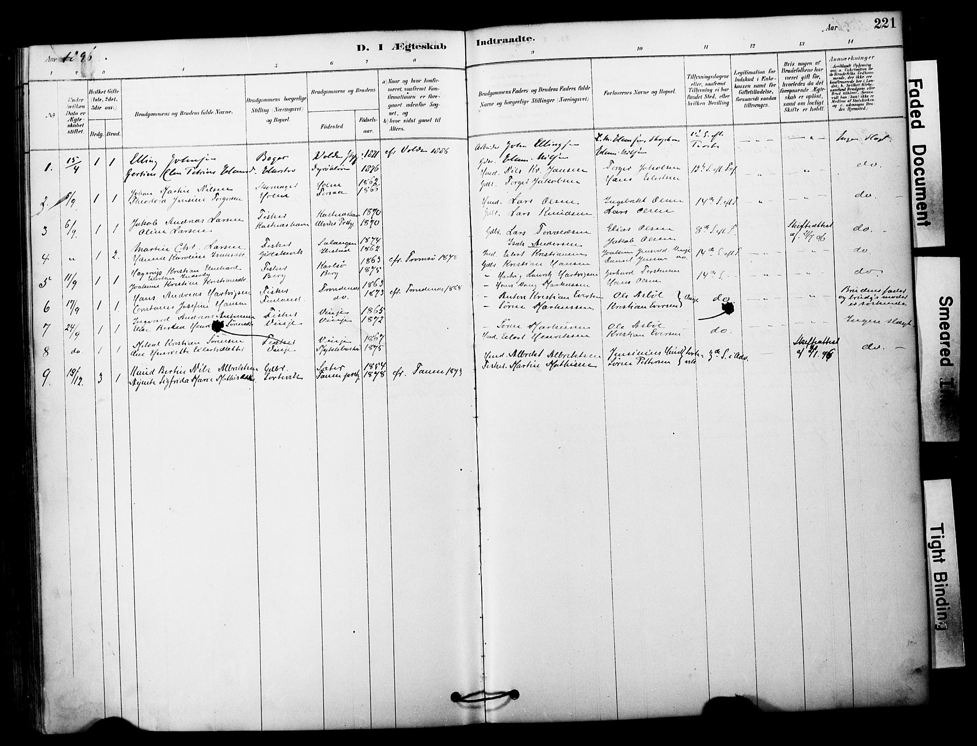 Tranøy sokneprestkontor, SATØ/S-1313/I/Ia/Iaa/L0011kirke: Parish register (official) no. 11, 1878-1904, p. 221