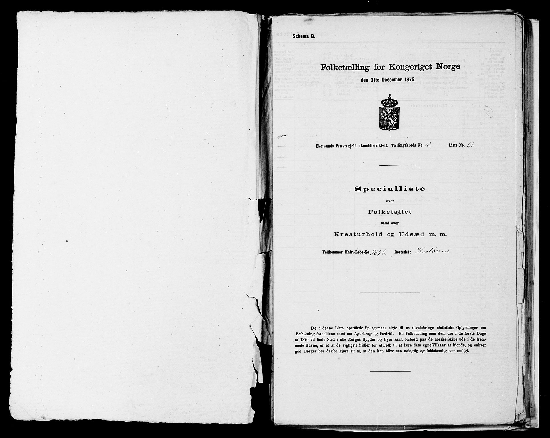 SAST, 1875 census for 1116L Eigersund/Eigersund og Ogna, 1875, p. 1099